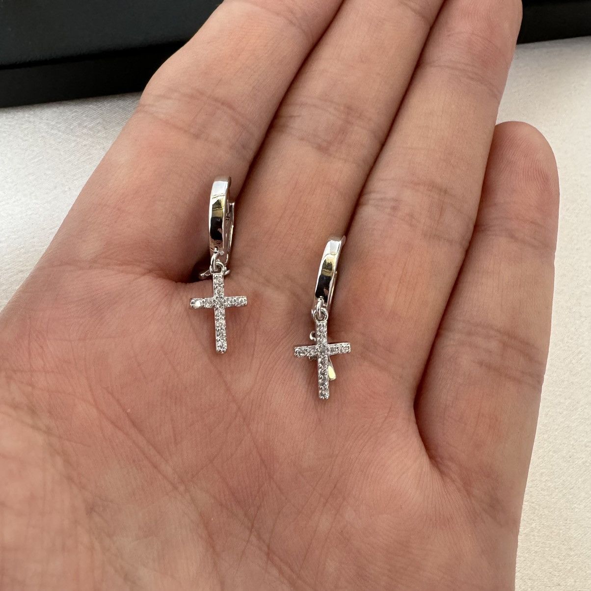 Other CZ Cross Dangle Drop Earrings for Men Women Size ONE SIZE - 4 Thumbnail