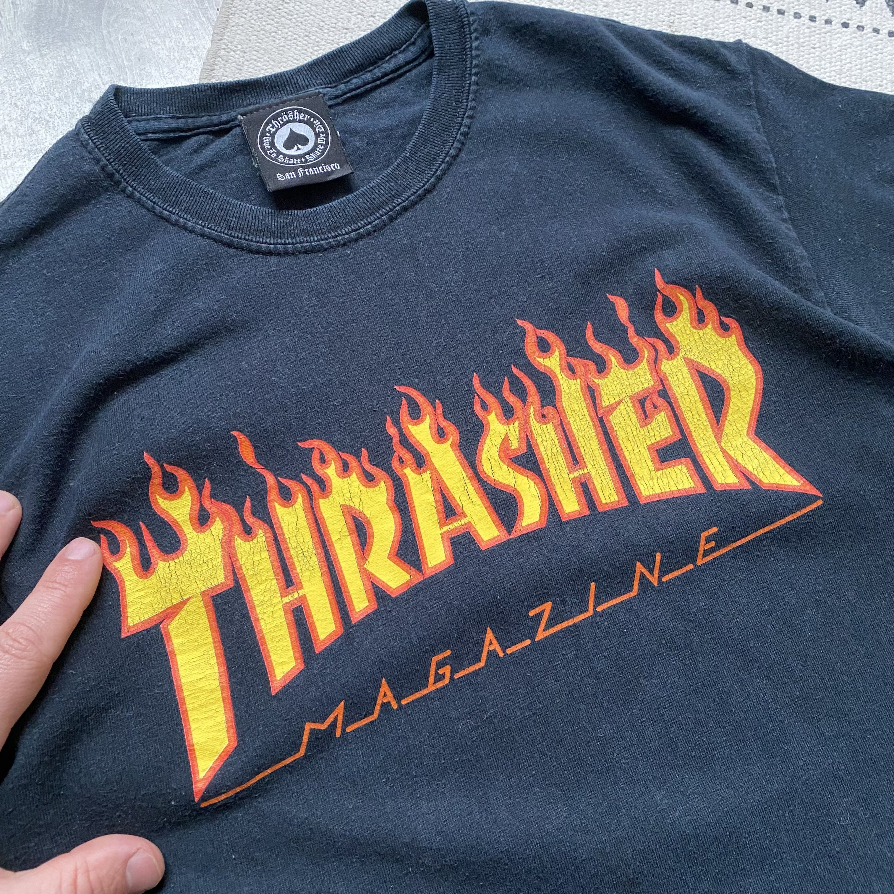 Thrasher 🛹 Vintage Faded THRASHER Tee Skateboard Surf Size US XS / EU 42 / 0 - 6 Thumbnail