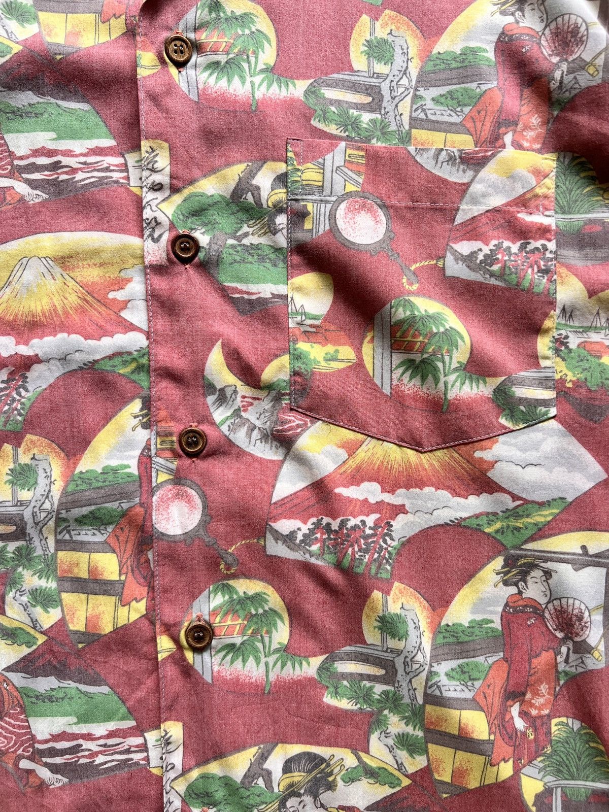 Kansai Yamamoto Kansai Man Japanese Motif Geisha Open Colar Hawaiian Shirt Size US M / EU 48-50 / 2 - 5 Thumbnail