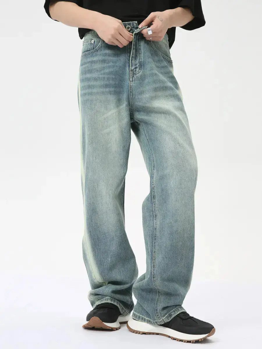 Japanese Brand Retro loose straight leg high street jeans Size US 32 / EU 48 - 2 Thumbnail