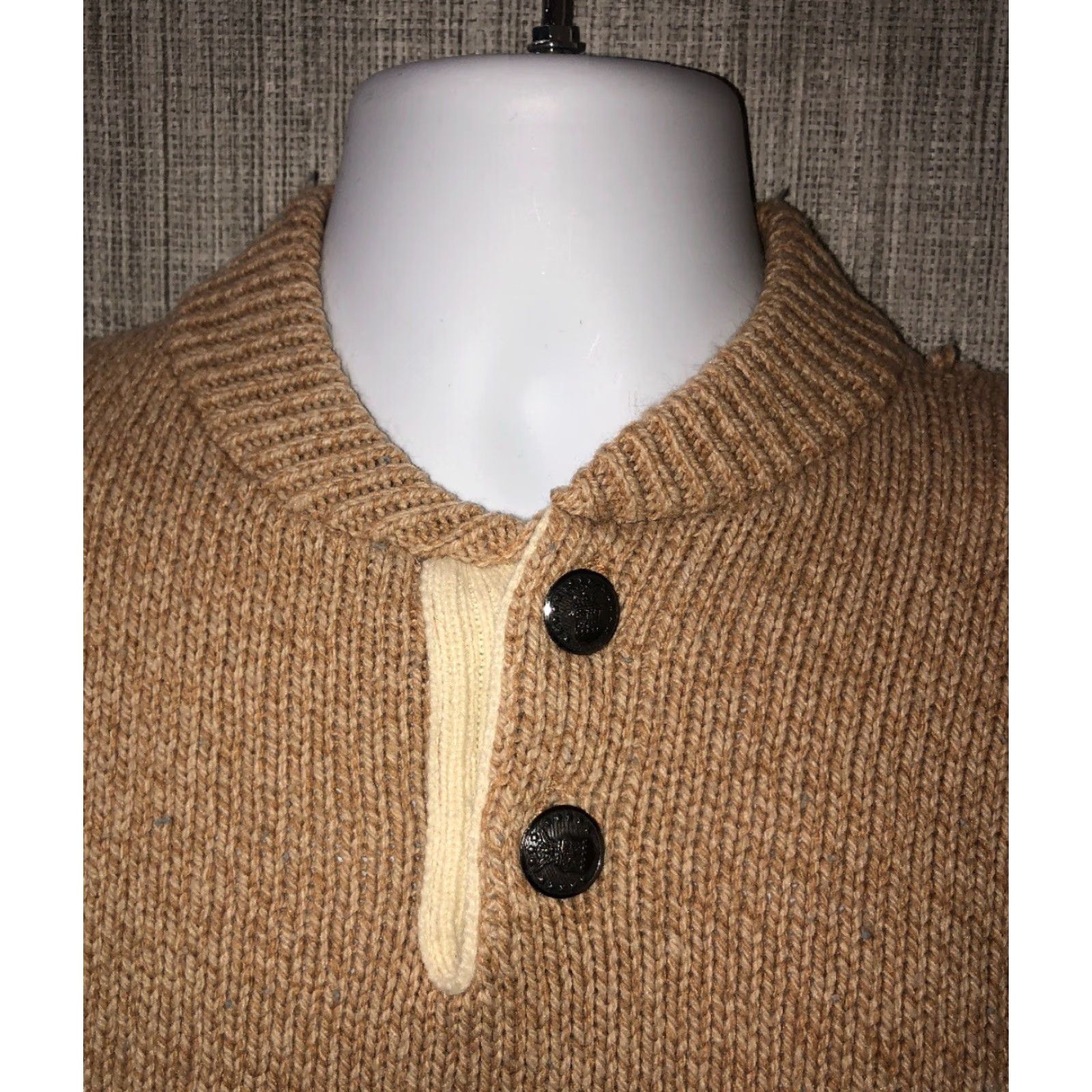 Vintage VINTAGE Fargo Custom Collection Sweater L Beige Acrylic/Polyester Men 21” Pit 2 Button Up Size US L / EU 52-54 / 3 - 4 Thumbnail