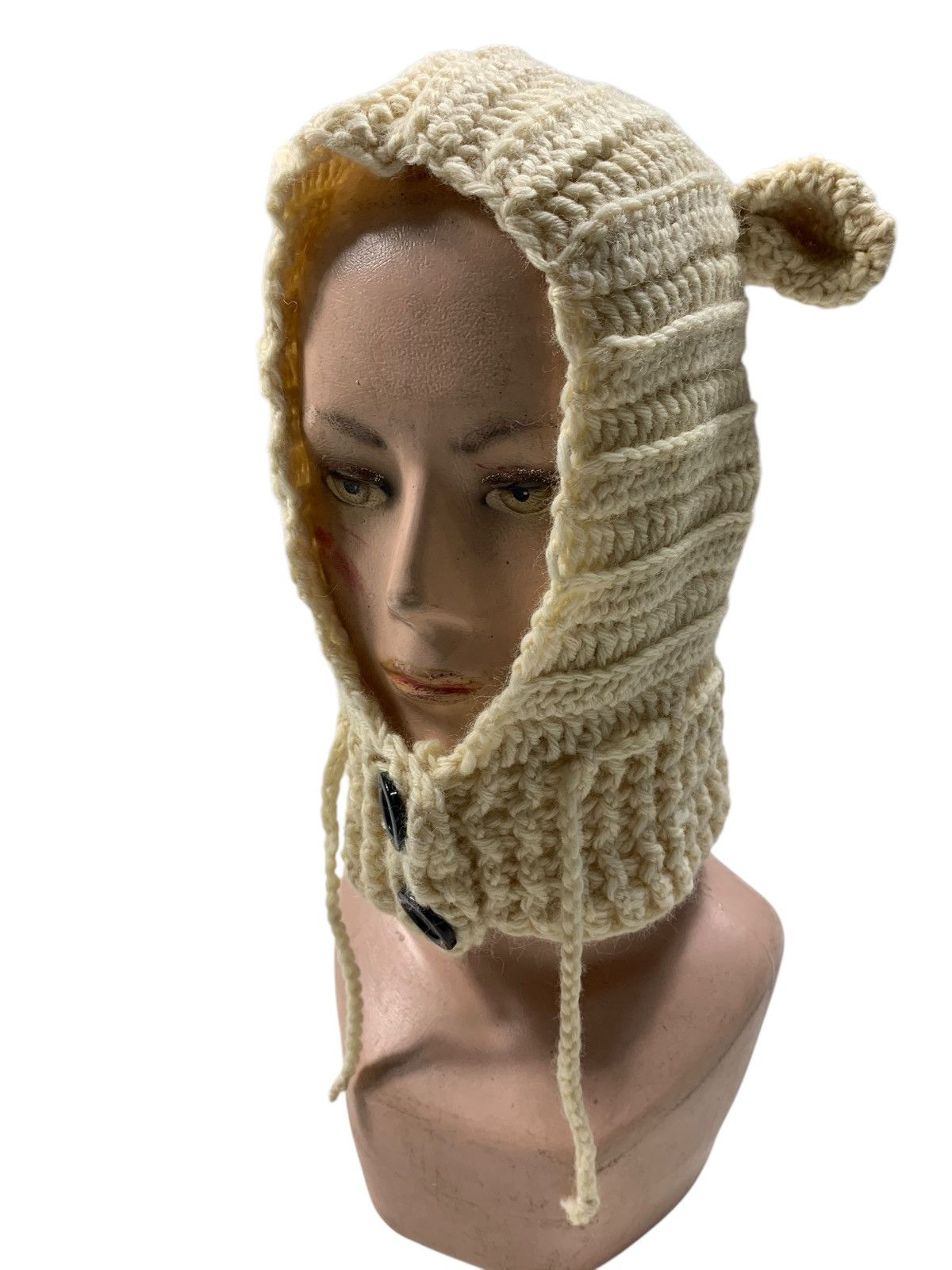 Vintage Bunny Horn Devil Crochet knitted Hats RARE Size ONE SIZE - 2 Thumbnail