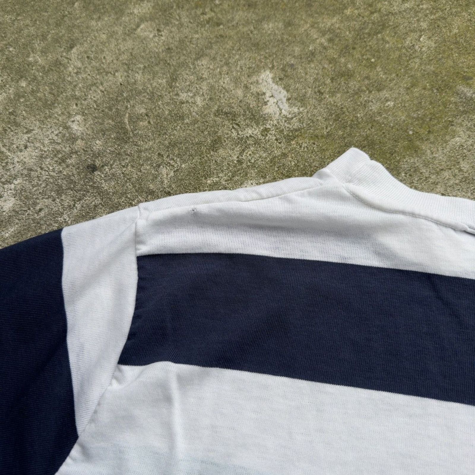 Vintage 70s Paper Thin Distressed Striped Blue Faded Tee ERD Grunge Size US S / EU 44-46 / 1 - 15 Thumbnail