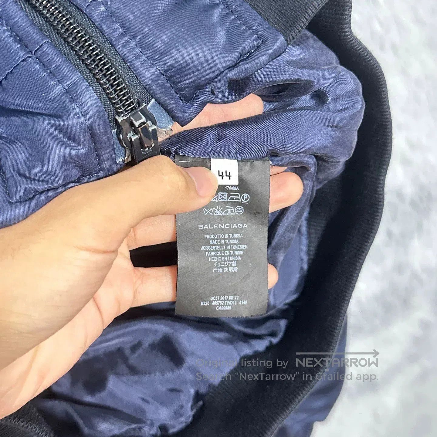 Balenciaga balenciaga embroidered bomber jacket in deep blue. Size US L / EU 52-54 / 3 - 4 Thumbnail