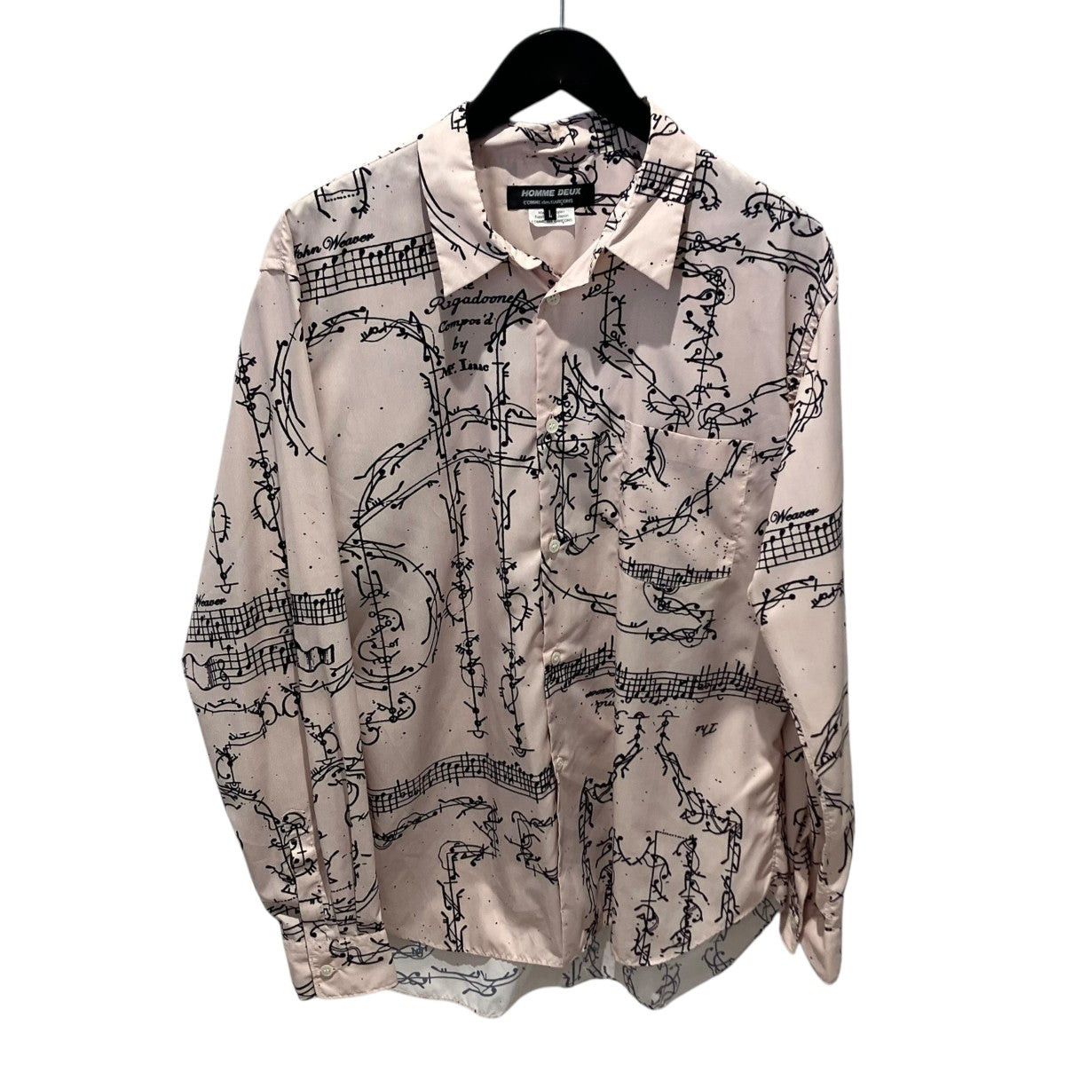 Comme des Garcons Homme Deux Allover Musical Note Long Sleeve Shirt Size US L / EU 52-54 / 3 - 1 Thumbnail