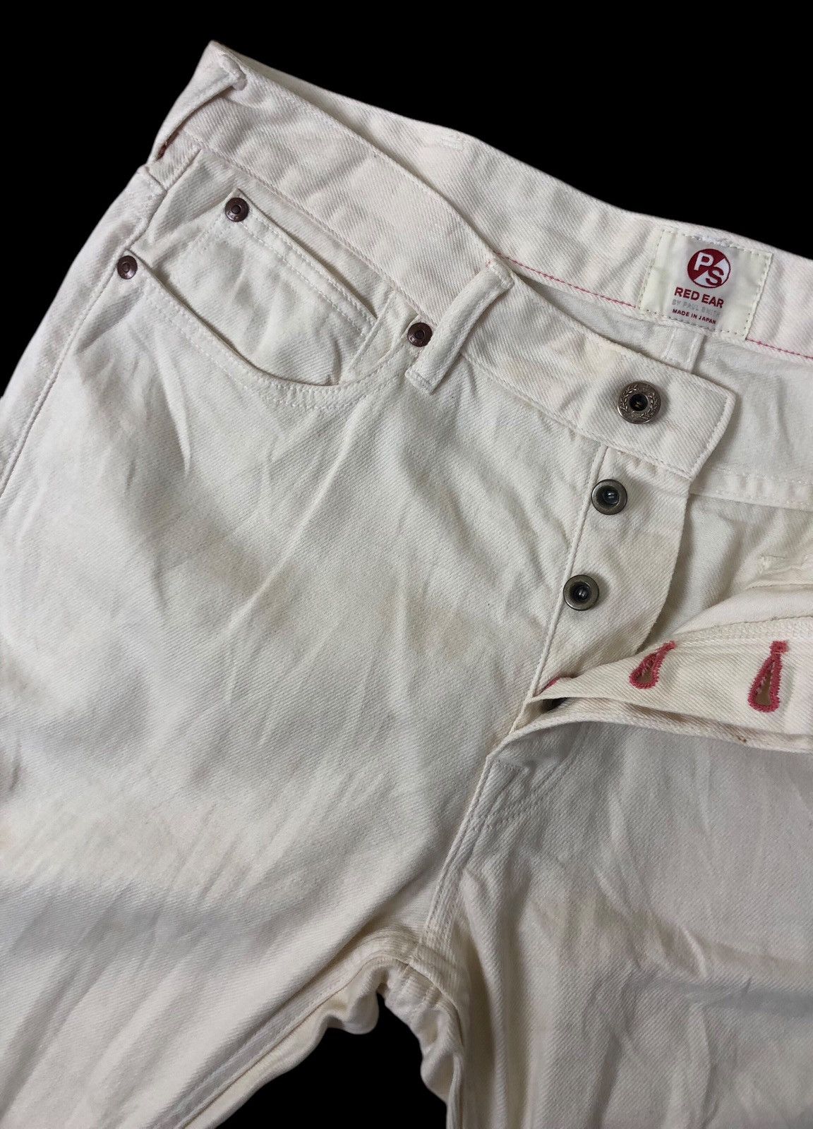 Japanese Brand × Paul Smith × Paul Smith Red Ear Paul Smith Red Ear White Button Denim Jeans Size US 33 - 7 Thumbnail