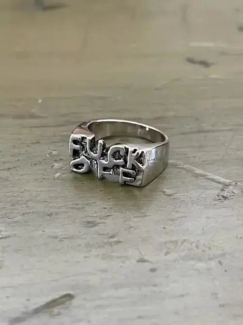 Ring Of Fire “Fuck You” Punk Ring Size ONE SIZE - 3 Thumbnail