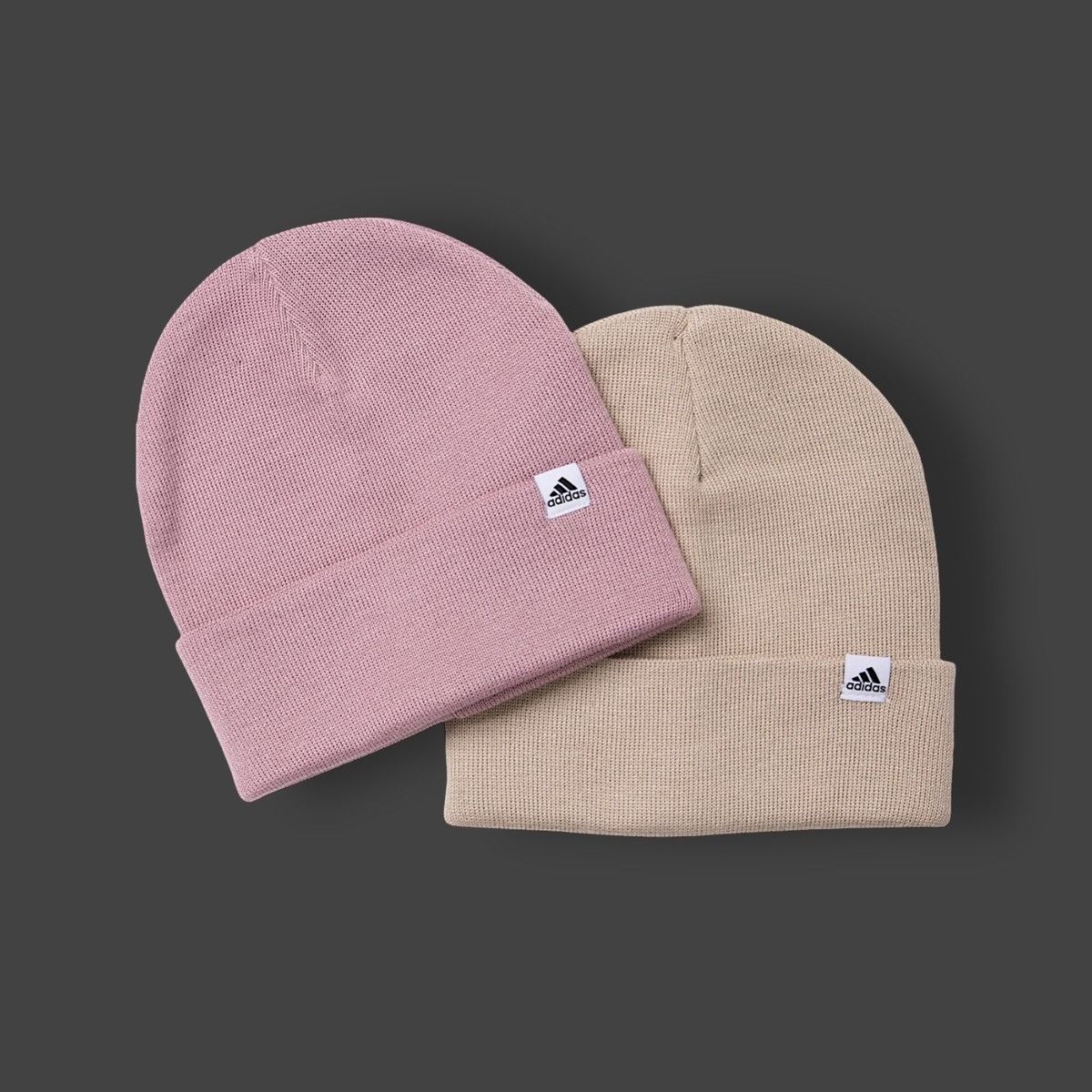 Adidas Adidas Women’s Fold Beanie Beige Purple 2-Pack Sz OS Size ONE SIZE - 1 Thumbnail