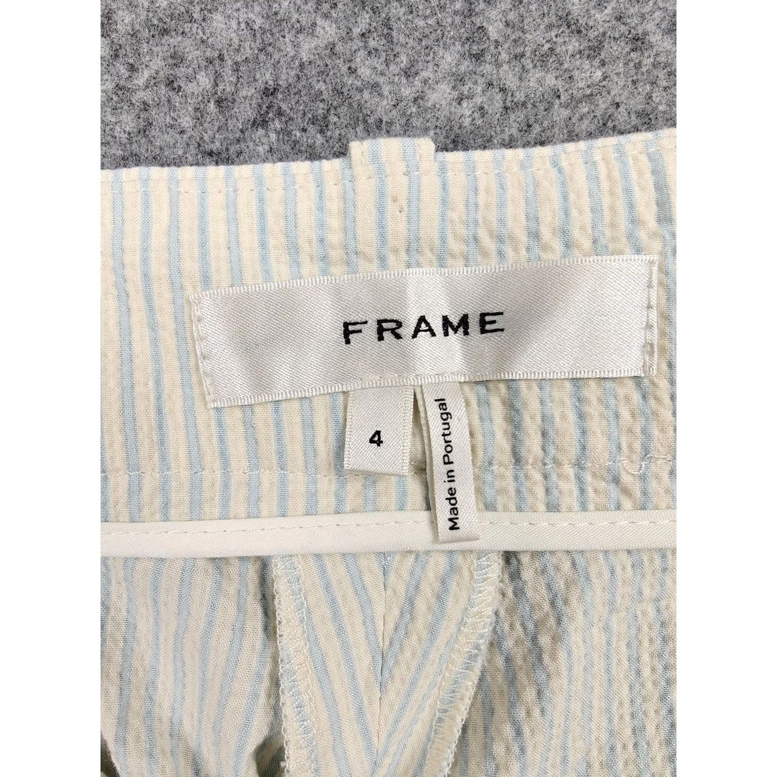 Frame FRAME Le Slim Palazzo Pants Womens 4 White Stripe Wide Leg Twill High Rise Pockets Stretch 2Pcs? Size 27" / US 4 / IT 40 - 3 Thumbnail