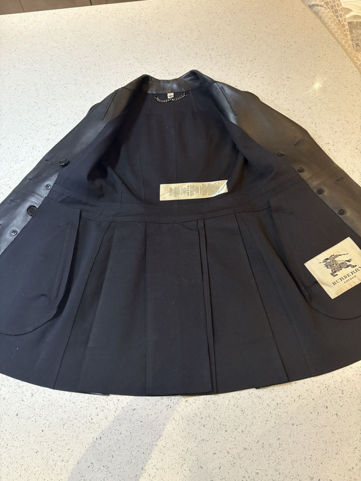 Burberry Burberry London Women’s Black Lambskin Leather Trench Coat Size XS / US 0-2 / IT 36-38 - 2 Thumbnail