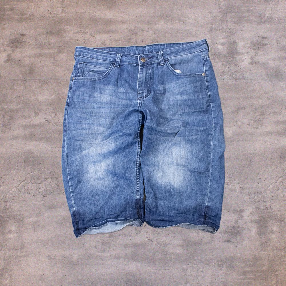 Japanese Brand Y2K 2000's Long Inseam Fit Mid Jort Denim Short Capris Size US 35 - 2 Thumbnail