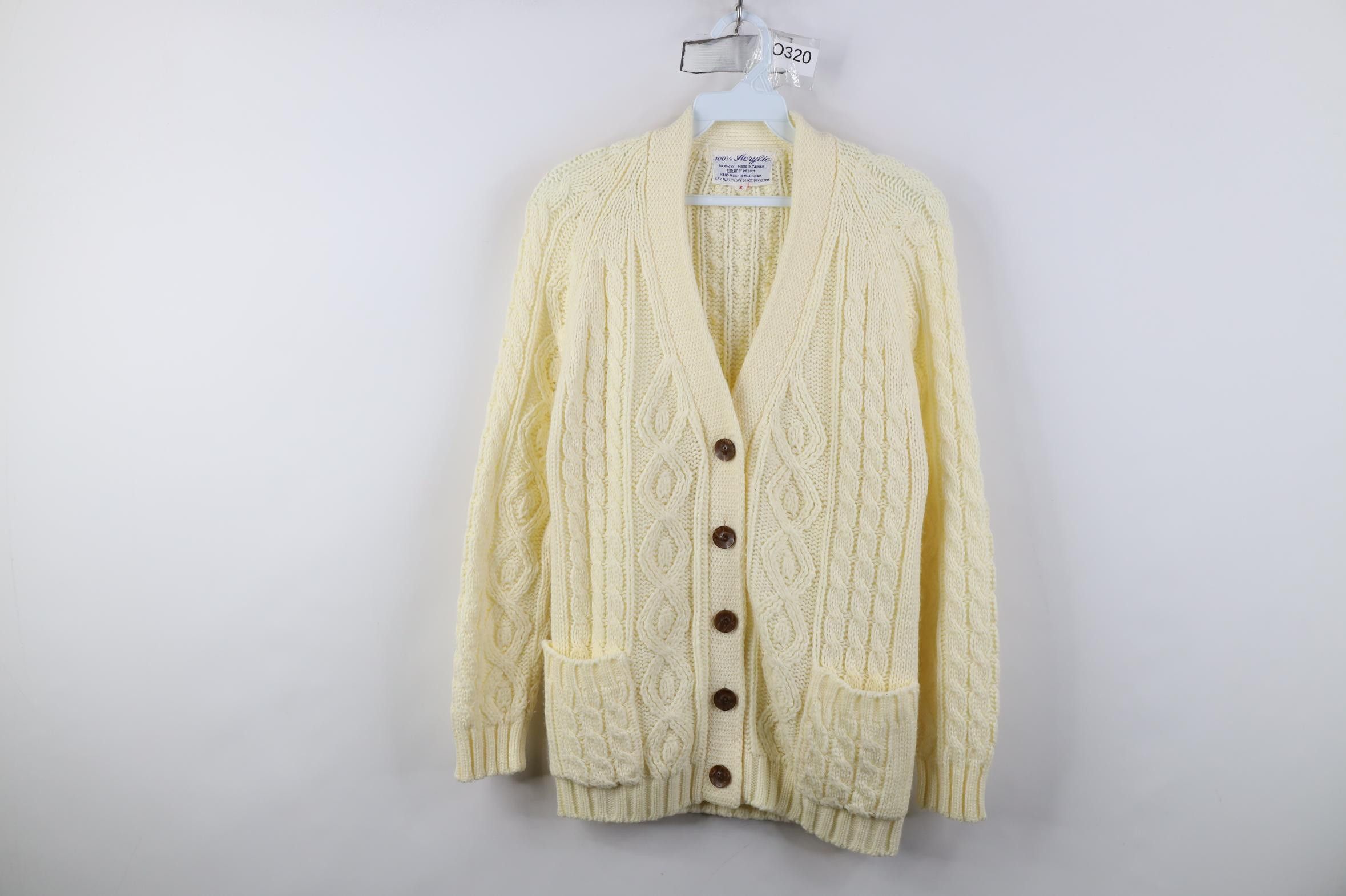 Vintage Vintage 70s Streetwear Fisherman Cable Knit Cardigan Sweater Size S / US 4 / IT 40 - 1 Thumbnail