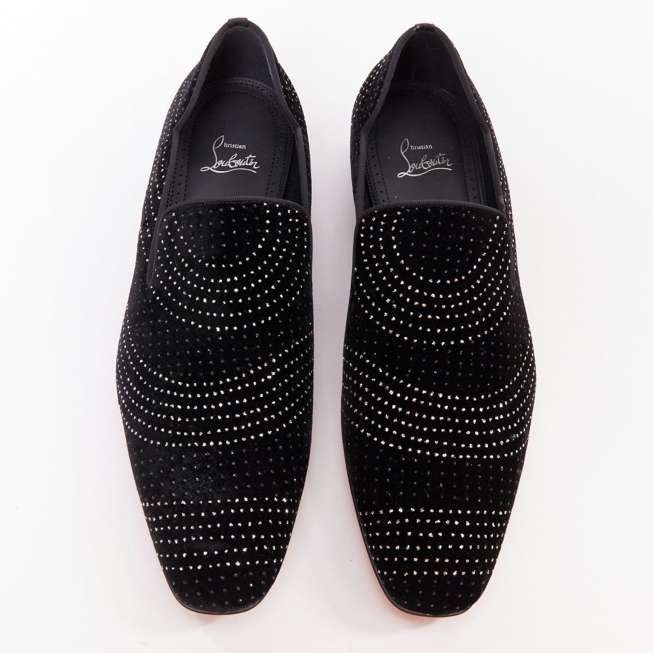 Christian Louboutin CHRISTIAN LOUBOUTIN Dandy Chick Orlato Flat Velvet River black silver glitter loafer EU42.5 US9.5 Size US 9.5 / EU 42-43 - 1 Thumbnail