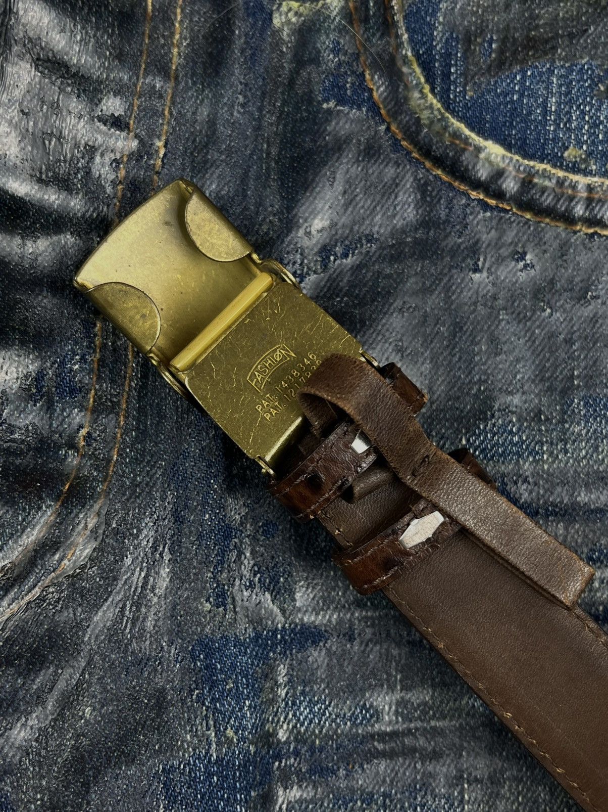 Comme des Garcons Comme des Garcons Homme Ostrich Leather Pattern Buckle Belt Size ONE SIZE - 5 Thumbnail