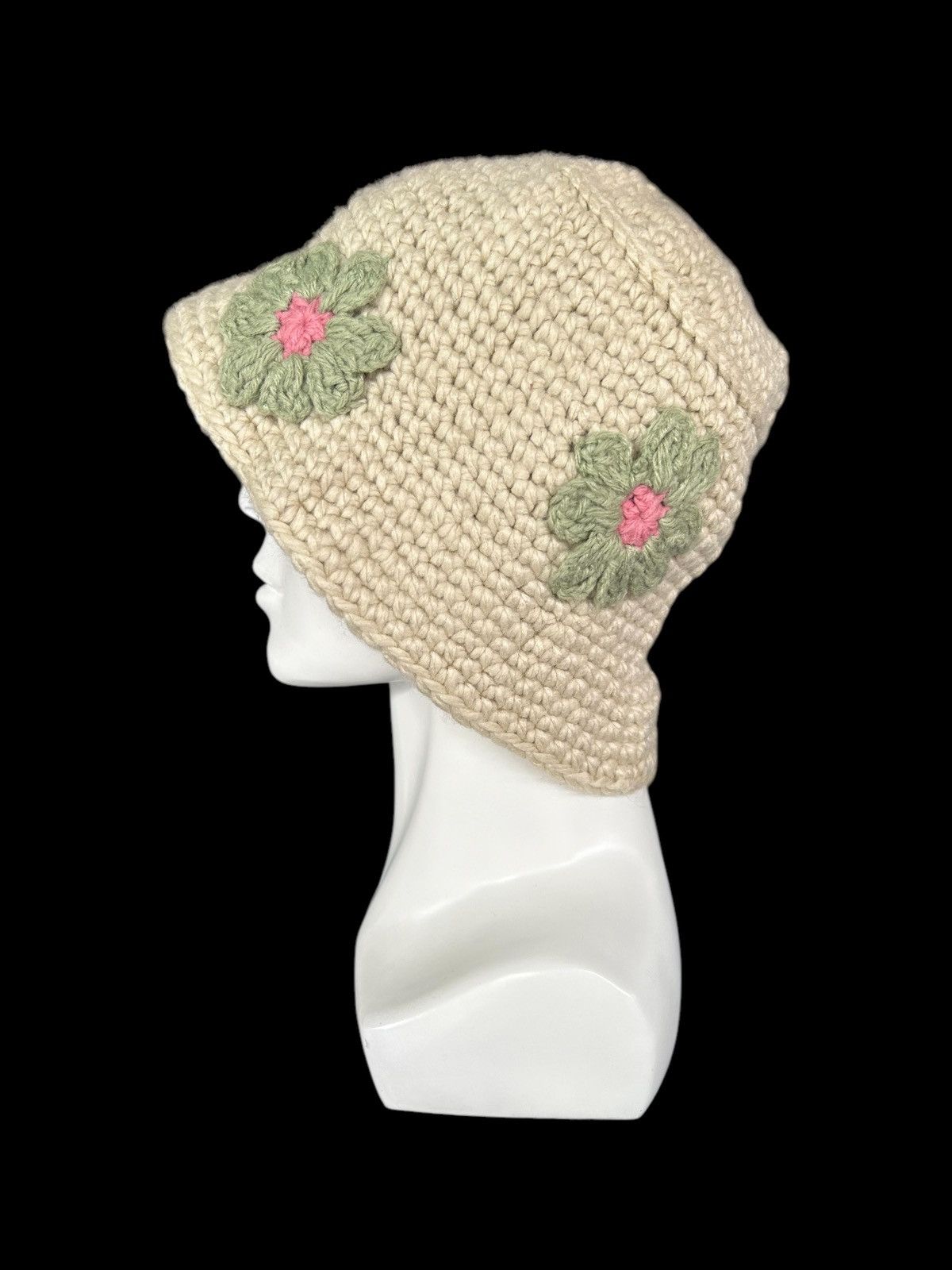Japanese Brand × Kapital × Vintage Crochet Knitted handmade big Bucket Hats Rare ☠️☠️ Size ONE SIZE - 2 Thumbnail