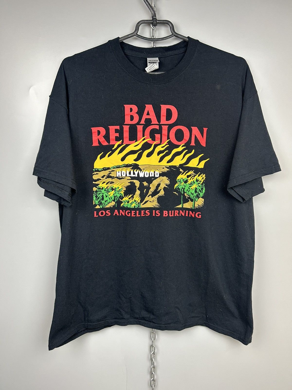 Band Tees × Vintage Bad Religion Los Angeles is Burning T shirt Size US XL / EU 56 / 4 - 1 Thumbnail