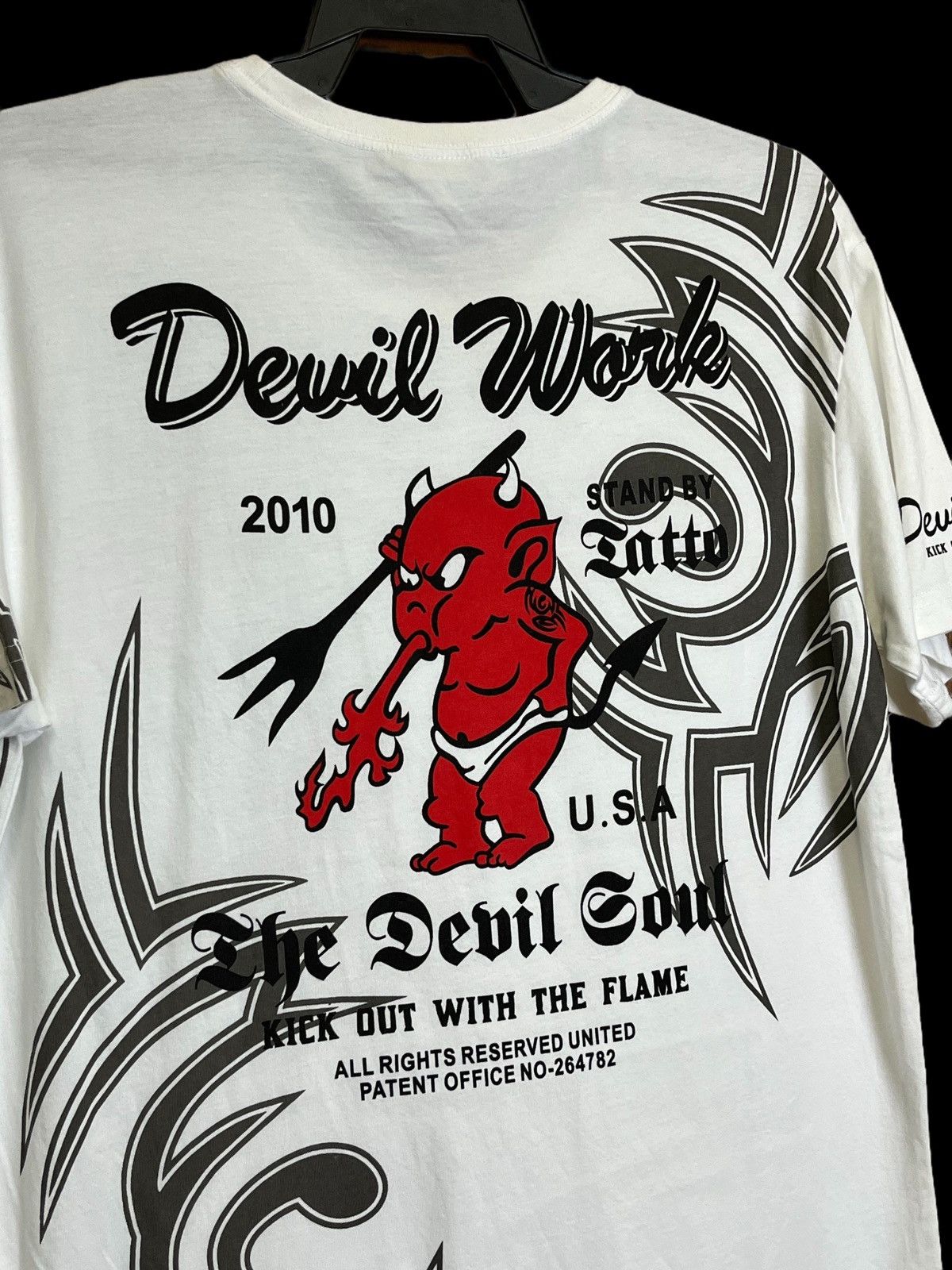 Devilock ICONIC🔥DEVILWORK KICK OUT WITH THE FLAME RED DEVIL T SHIRT Size US L / EU 52-54 / 3 - 4 Thumbnail