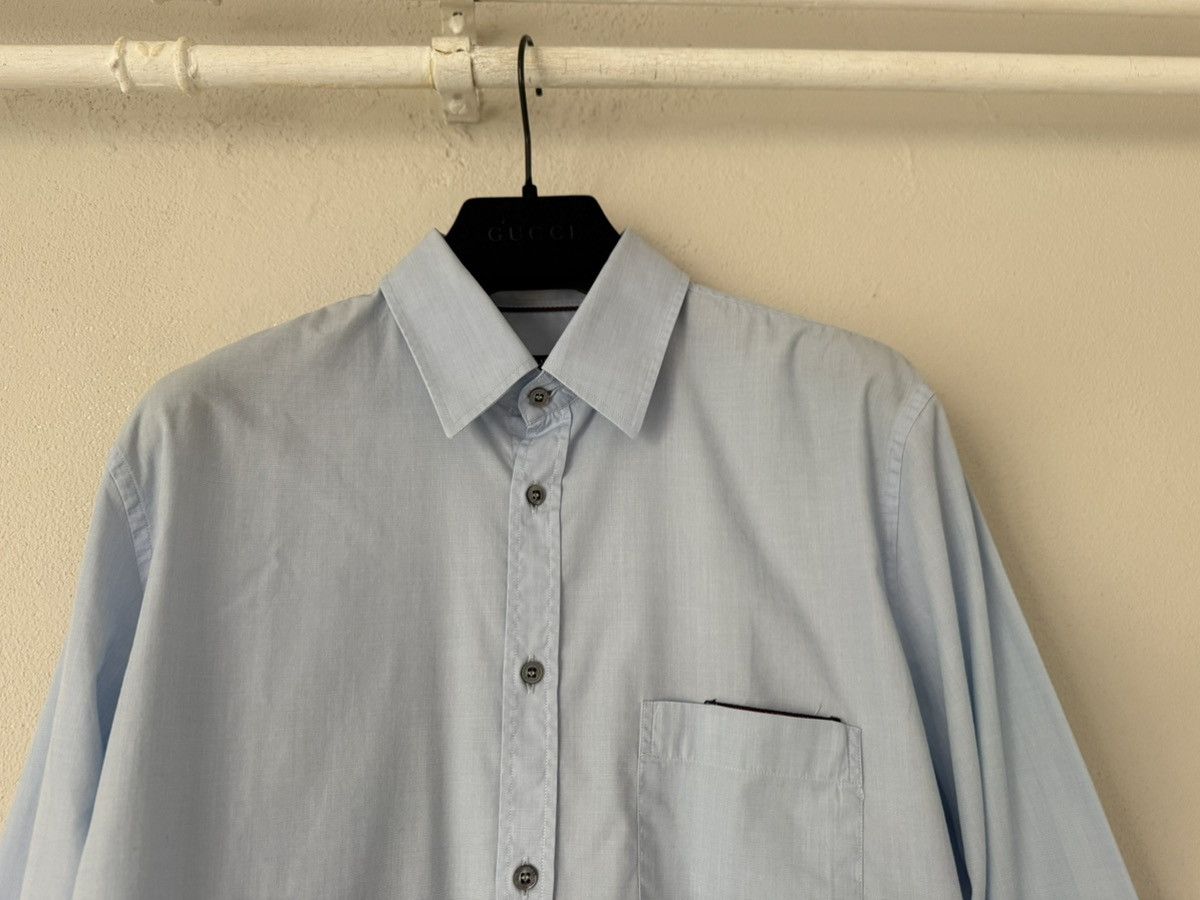 Gucci Light Blue Skinny Shirt with Pocket Size US M / EU 48-50 / 2 - 4 Thumbnail