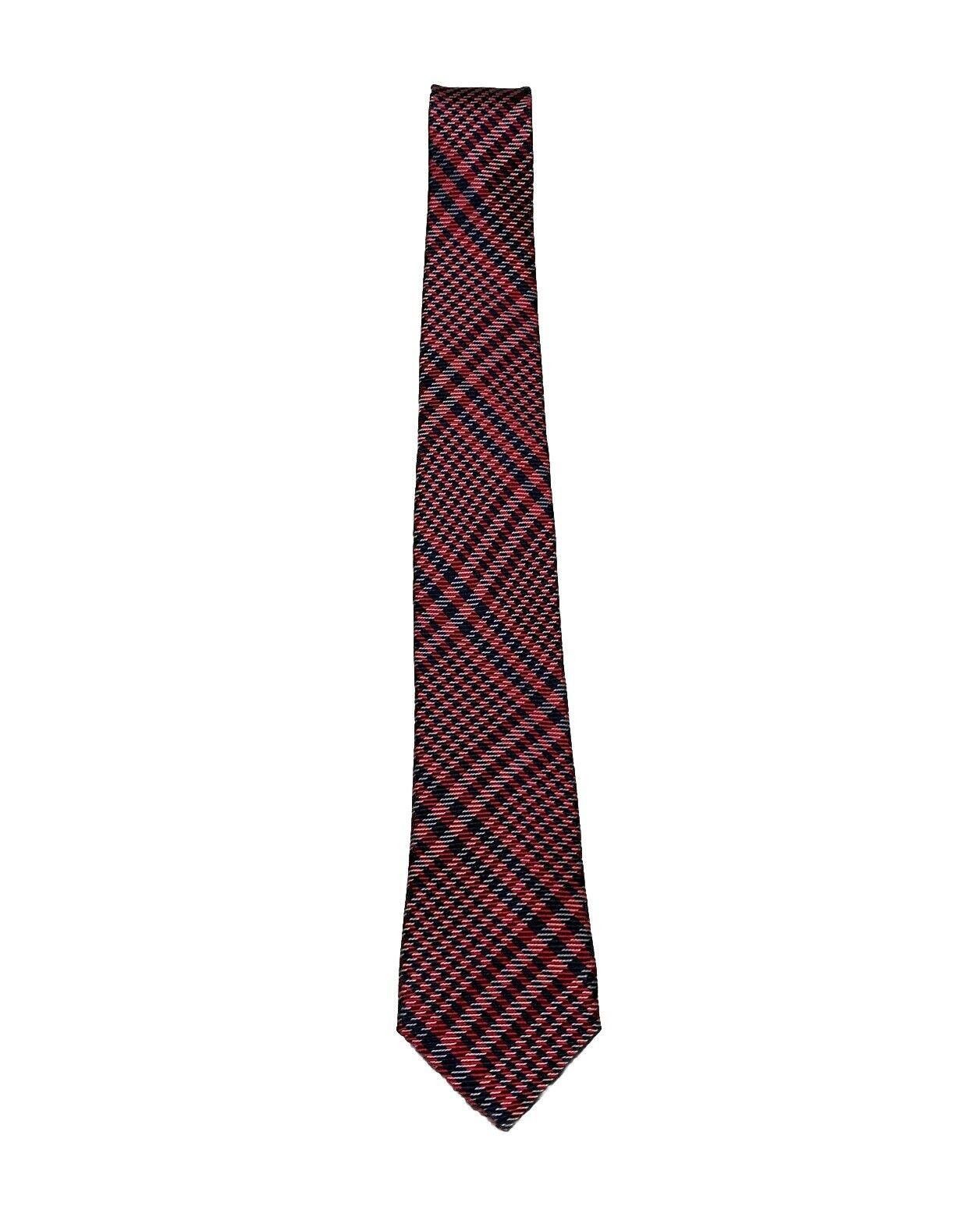 Ben Sherman Ben Sherman Men’s Red Blue Plaid Print Silk Neck Tie Size ONE SIZE - 5 Thumbnail