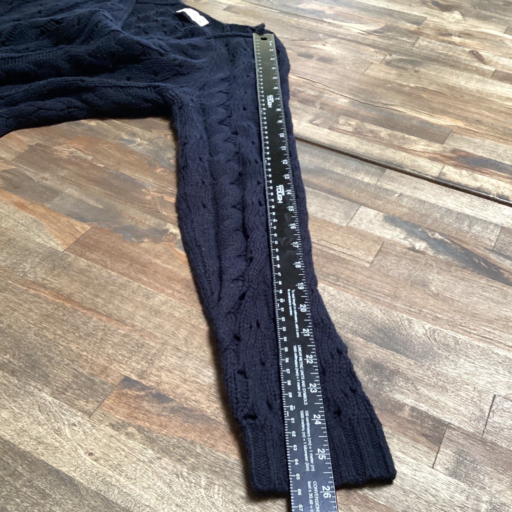 Abercrombie & Fitch Abercrombie & Fitch Sweater Women M Navy Blue Cable Knit Wool Rabbit Blend V-Neck Pullover Casual Winter Size M / US 6-8 / IT 42-44 - 6 Thumbnail