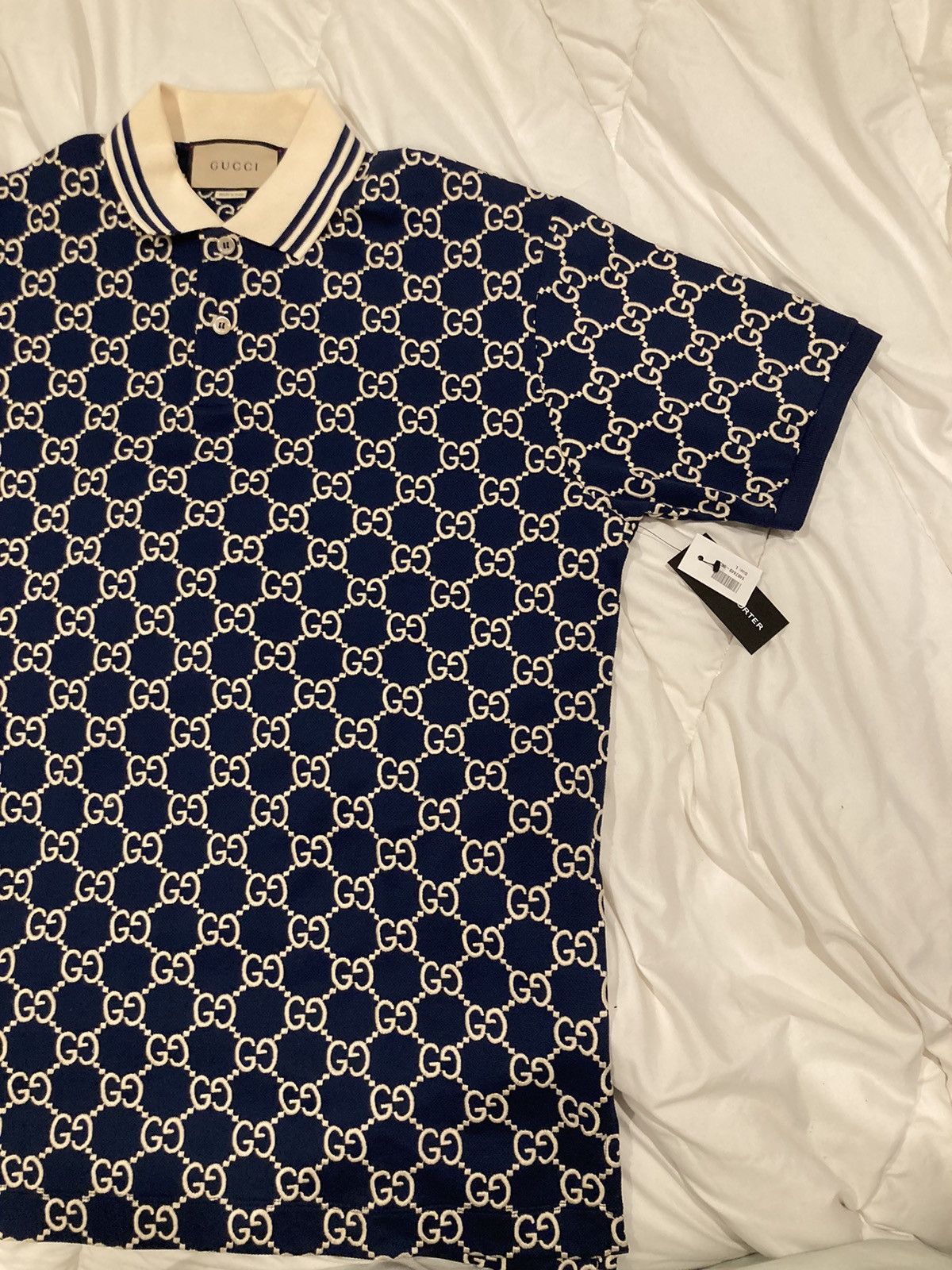 Gucci Gucci Jacquard Navy Polo Size US L / EU 52-54 / 3 - 3 Thumbnail