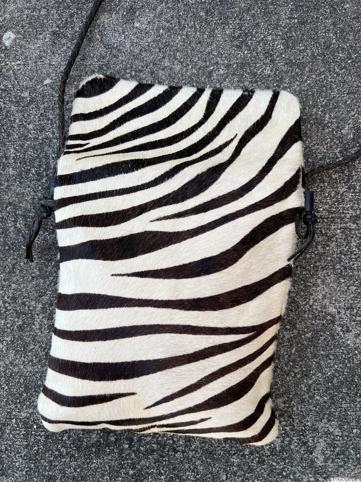 Leather Vintage J&M Davidson England Zebra Leather Sling Bag Size ONE SIZE - 20 Thumbnail