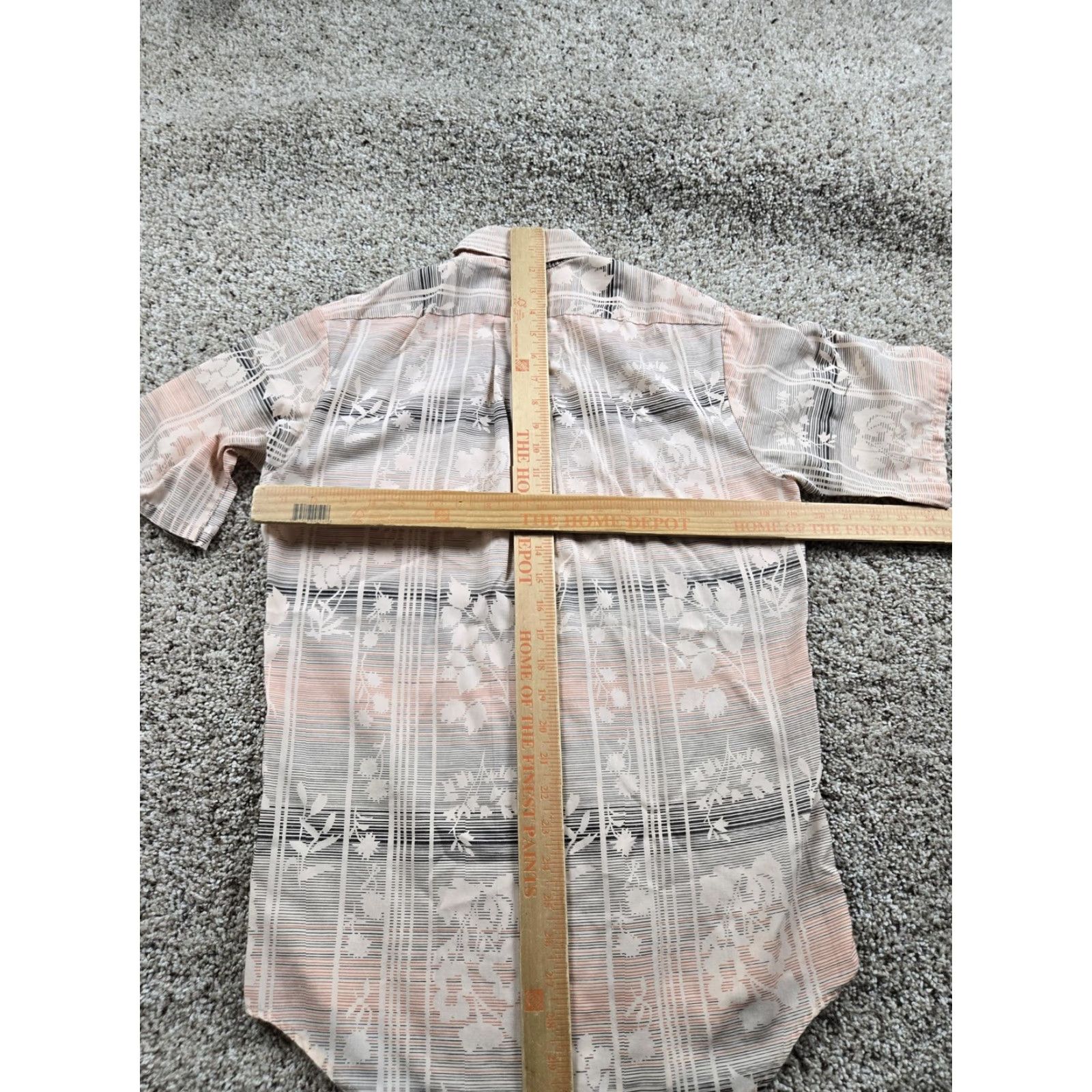 JCPenney VINTAGE JCPenney Shirt Mens 14.5 Beige Floral No Iron Button Up 70s Casual Size US L / EU 52-54 / 3 - 6 Thumbnail