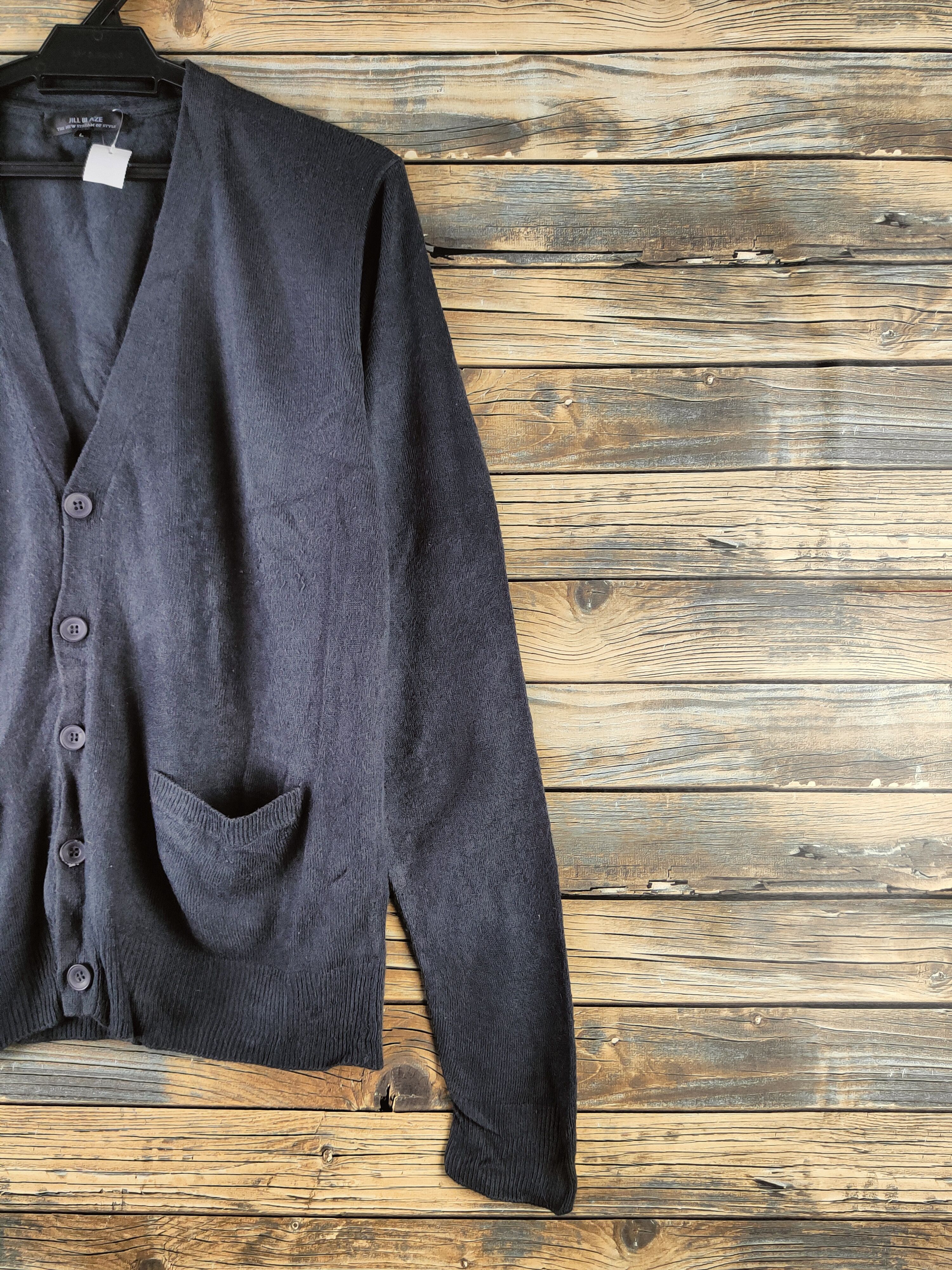 Japanese Brand DL Jill Blaze Dark Gray Knitwear Cardigan #46-948 Size L / US 10 / IT 46 - 5 Thumbnail