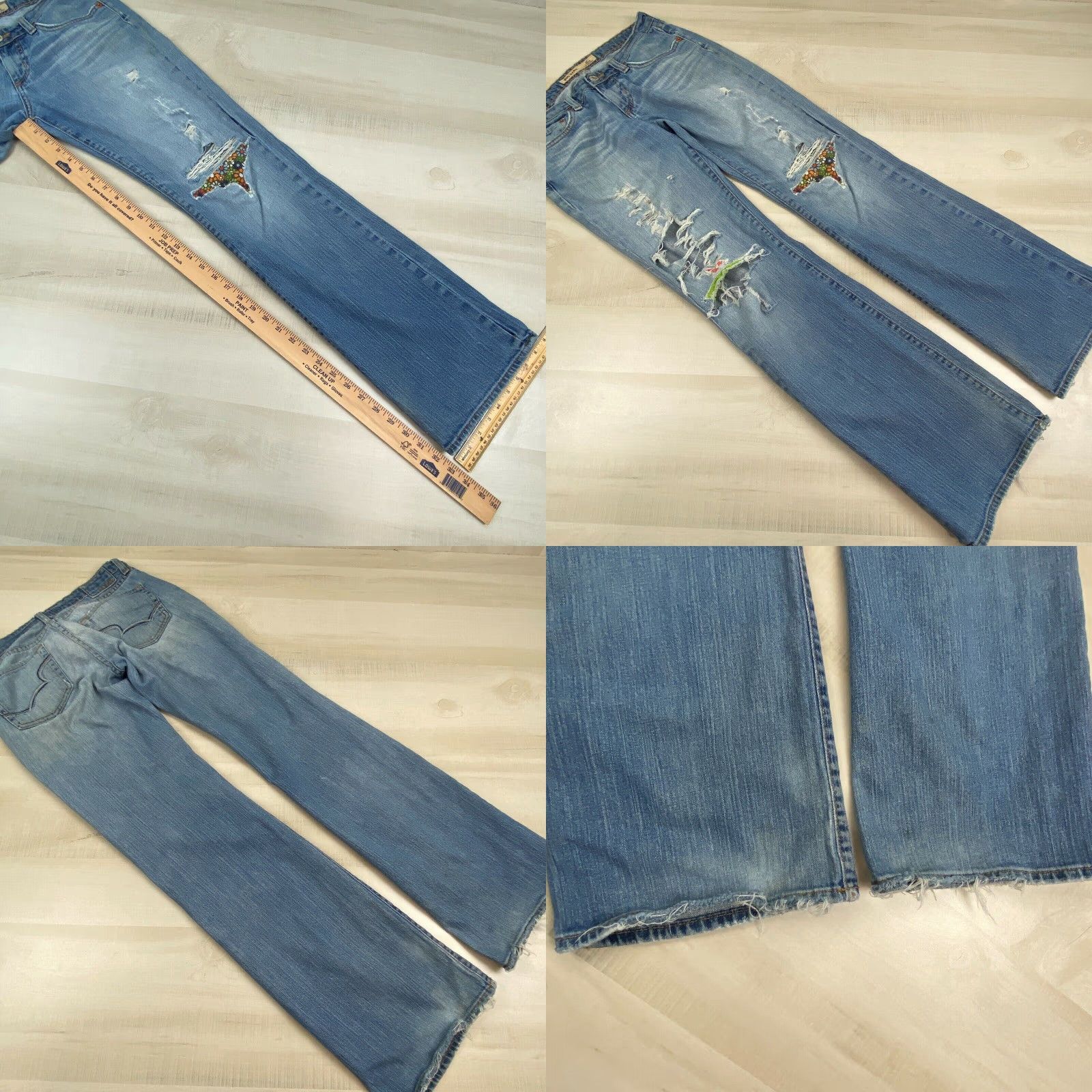 Vintage Big Star Womens Distressed Bootcut Jeans Blue Regular 28 Size 28" / US 6 / IT 42 - 8 Thumbnail