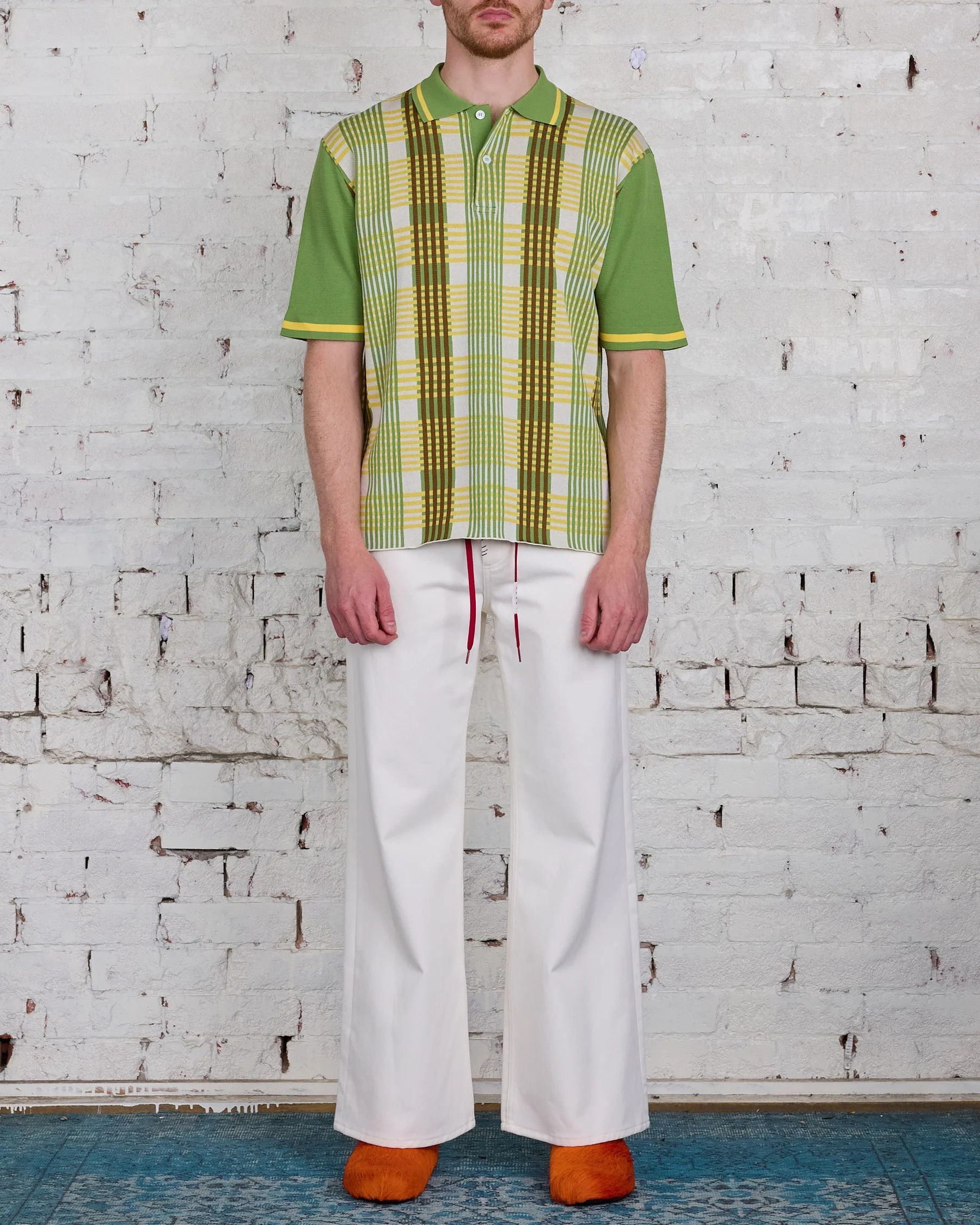Marni oc11z0525 Light Cotton Check Polo in Multicolor Size US XL / EU 56 / 4 - 3 Thumbnail