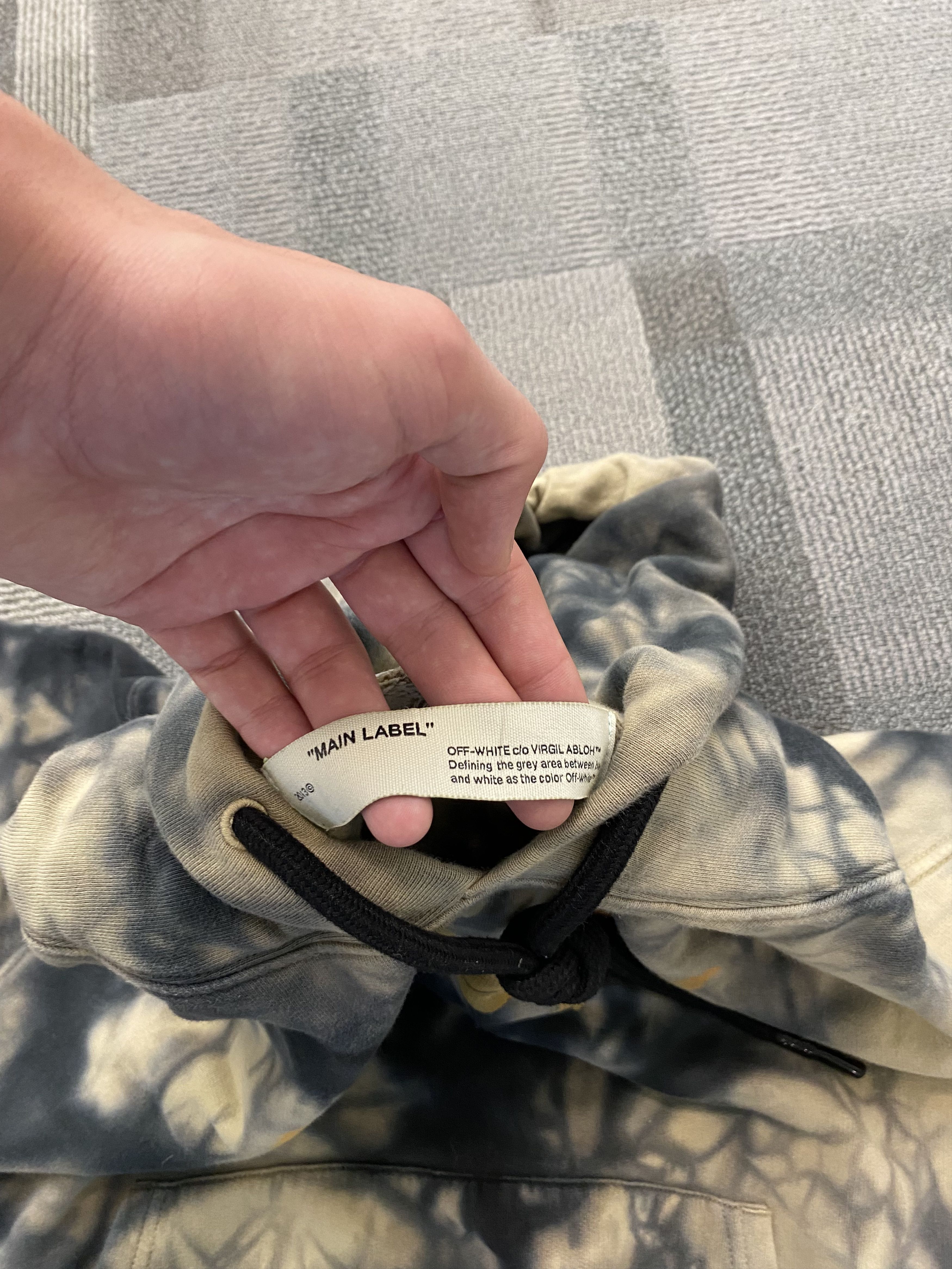 Off-White off-white grey/black tie dye type hoodie Size US M / EU 48-50 / 2 - 2 Thumbnail