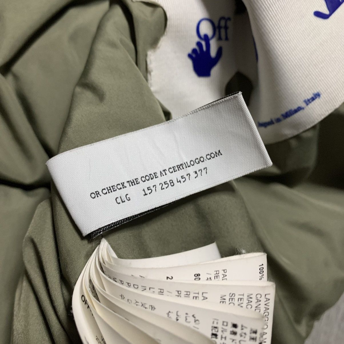 Off-White Off White Medium Puffer Logo Patch Army Green Jacket Virgil Size US M / EU 48-50 / 2 - 17 Thumbnail