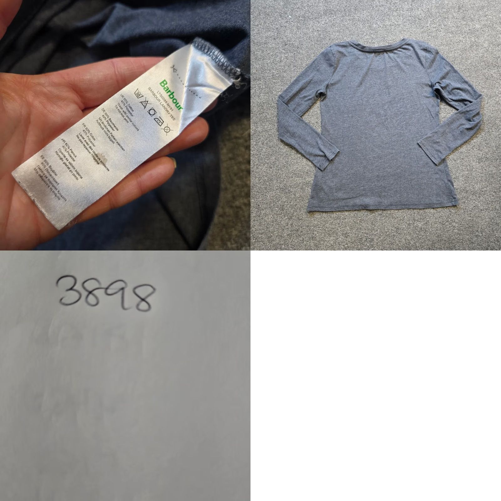 Barbour Barbour Shirt Womens Size 8 Gray Long Sleeve Round Neck Logo Basic Size M / US 6-8 / IT 42-44 - 8 Thumbnail