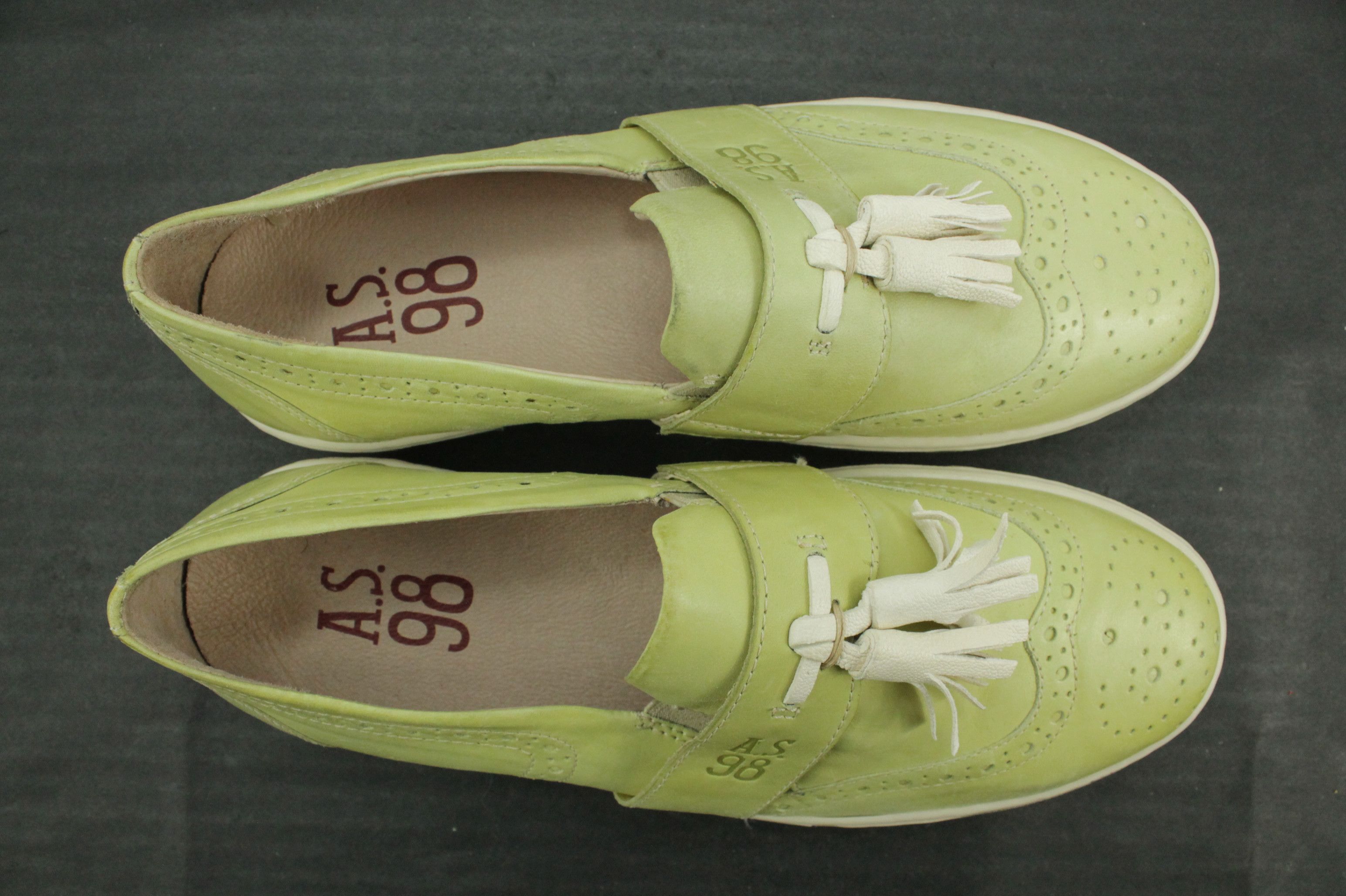 A.S.98 A.S.98 Green Leather Loafers Slip On Women's Size US 7 / IT 37 - 5 Thumbnail