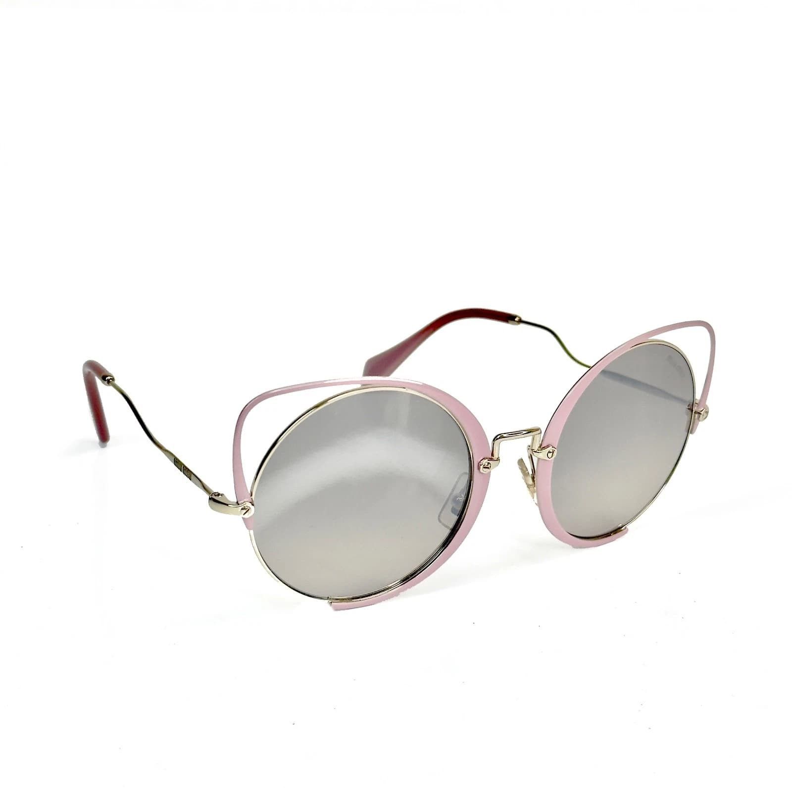 Miu Miu MIU MIU 51T MU51TS SQENIQUE Enamel Pink Mirror Sunglasses Size ONE SIZE - 5 Thumbnail