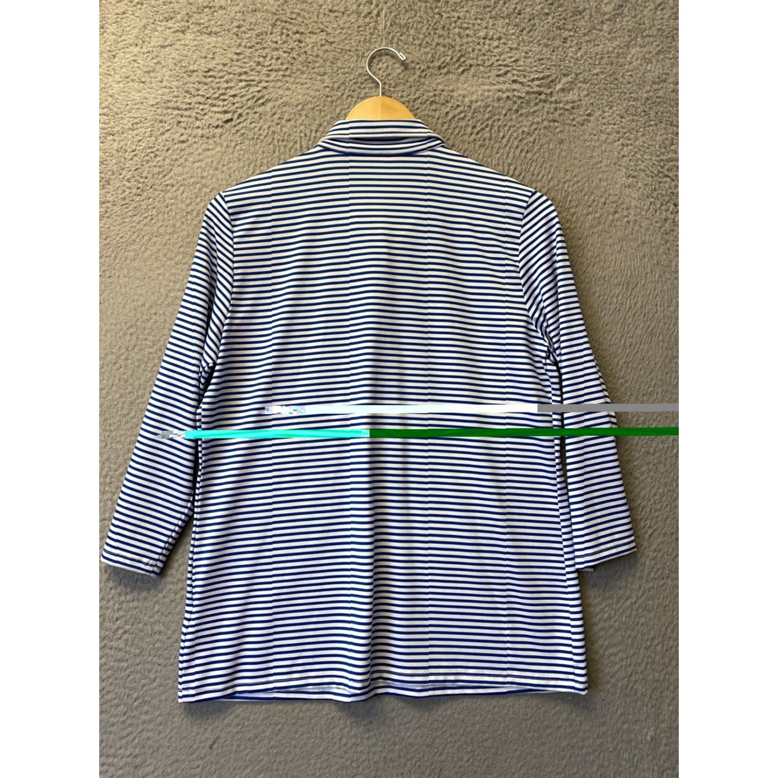 Lands' End VINTAGE Lands' End Active Shirt Woman Casual 3/4 Sleeve Collared Nylon Spandex Blue White Striped M Adults Womens Size M / US 6-8 / IT 42-44 - 5 Thumbnail