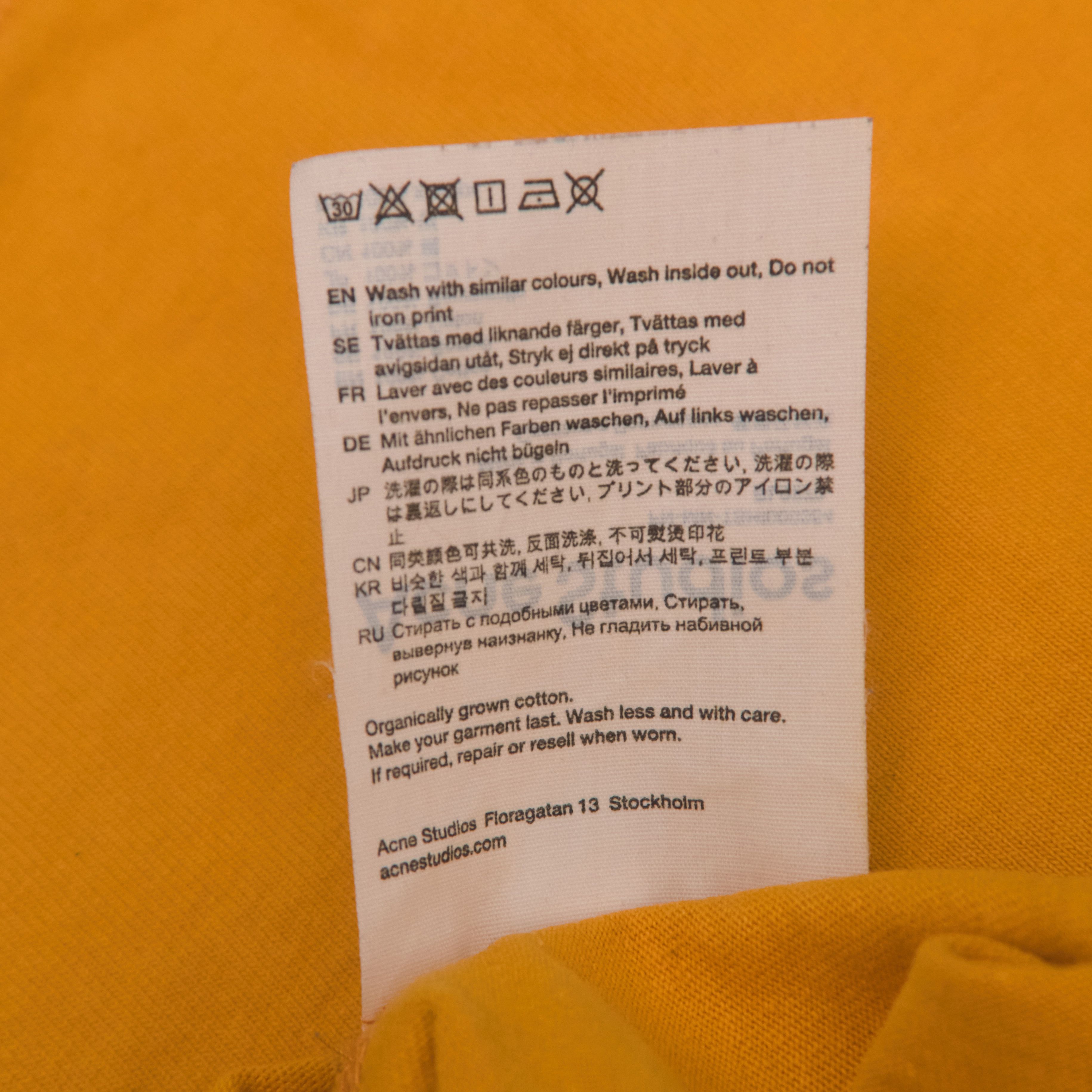 Acne Studios *BNWOT* ACNE STUDIOS Long-sleeve oversized yellow t-shirt Size US L / EU 52-54 / 3 - 4 Thumbnail
