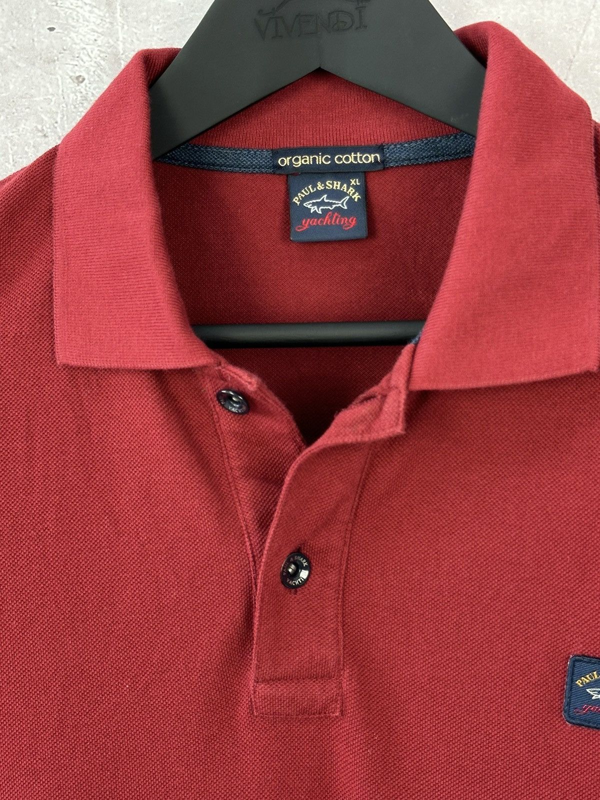 Paul & Shark Paul&Shark Organic Cotton Burgundy Logo Short Sleeve Polo Size US M / EU 48-50 / 2 - 3 Thumbnail