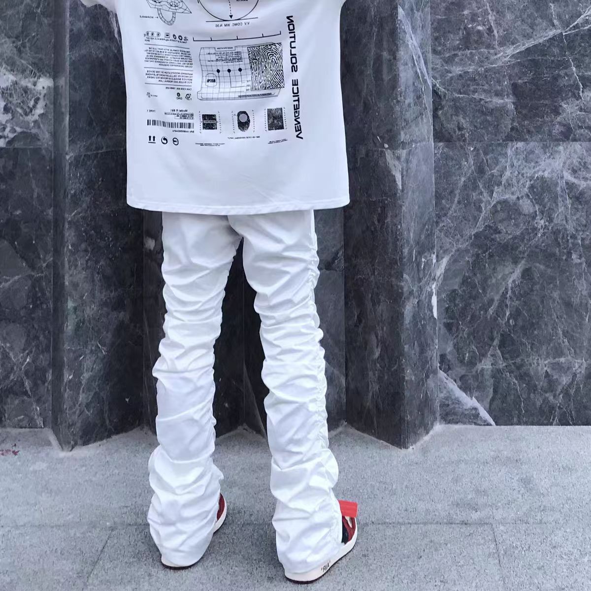 Japanese Brand × Jean Pleated stacked micro-flared slim-fit street jeans Size US 30 / EU 46 - 2 Thumbnail