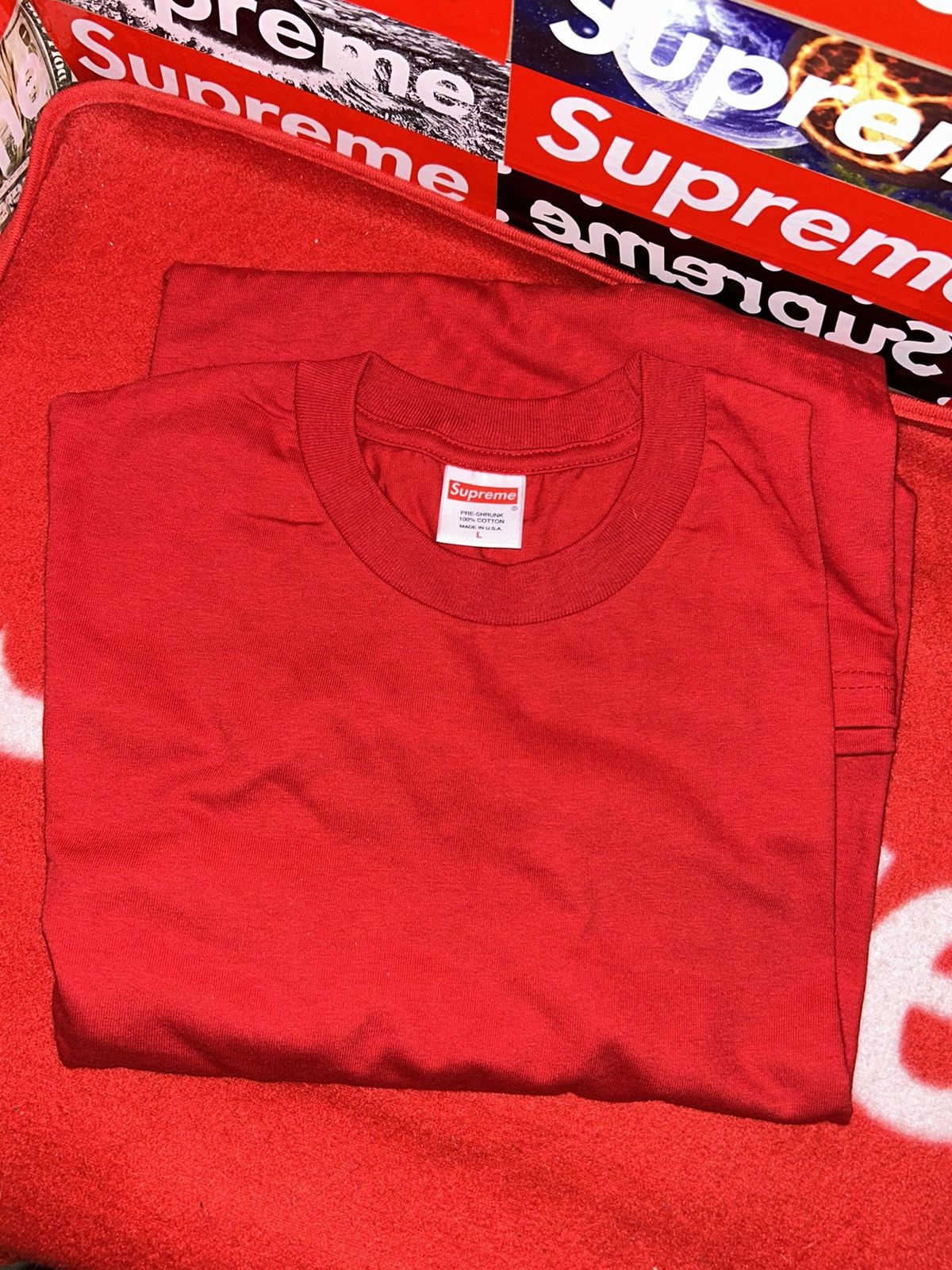 Supreme Supreme Men's Red Blank Tee Shirt Size Large NEW Size US L / EU 52-54 / 3 - 4 Thumbnail