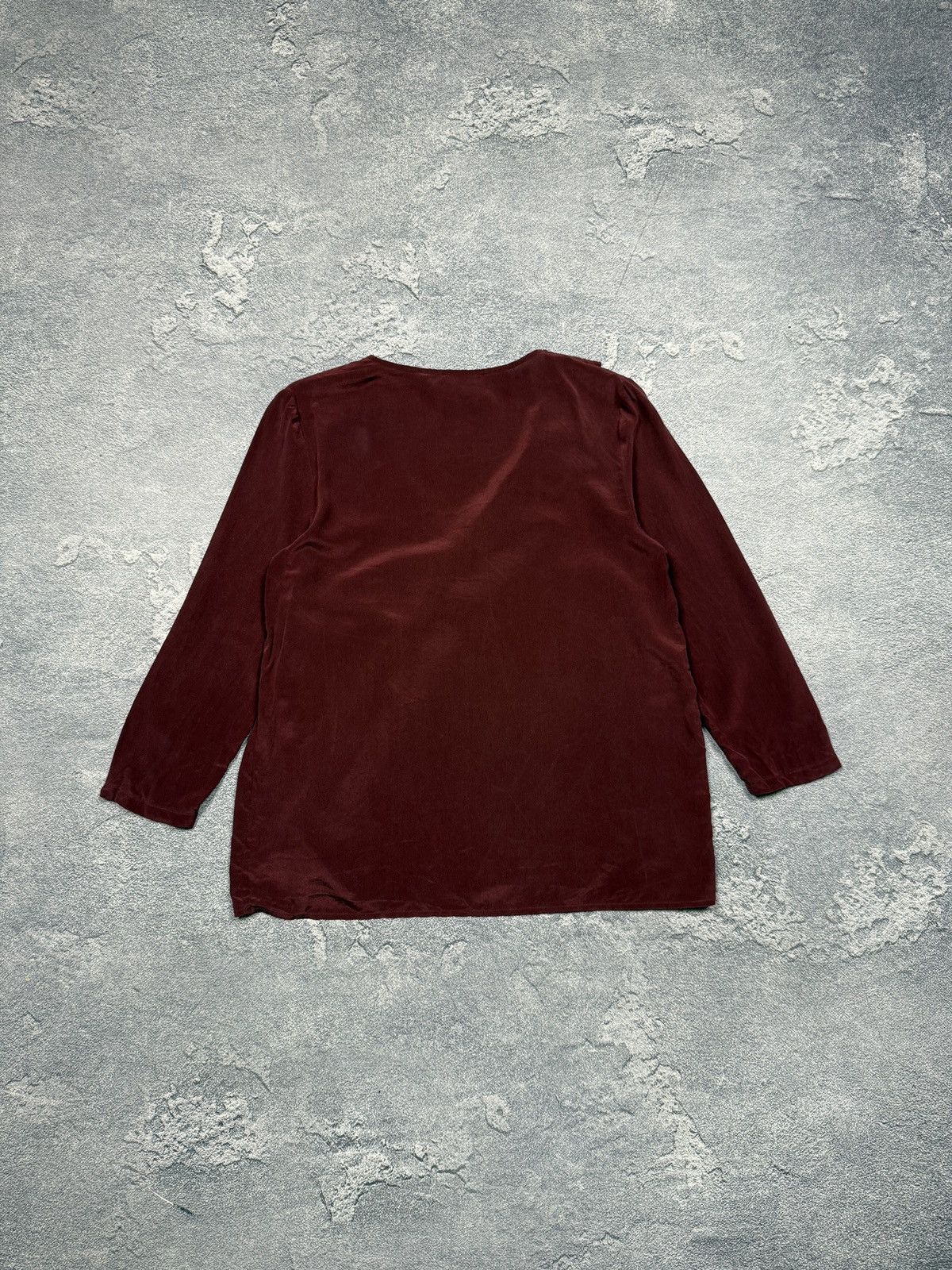 Sezane SEZANE Burgundy Silk Blouse Shirt Size XS / US 0-2 / IT 36-38 - 2 Thumbnail