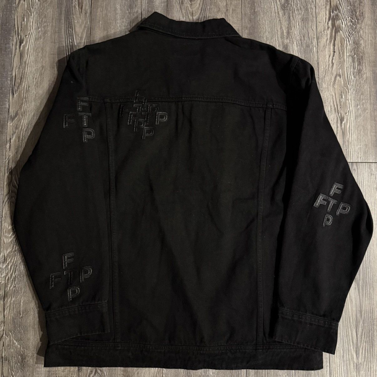 Fuck The Population FTP Cross Logo Denim Trucker Jacket Size US L / EU 52-54 / 3 - 4 Thumbnail