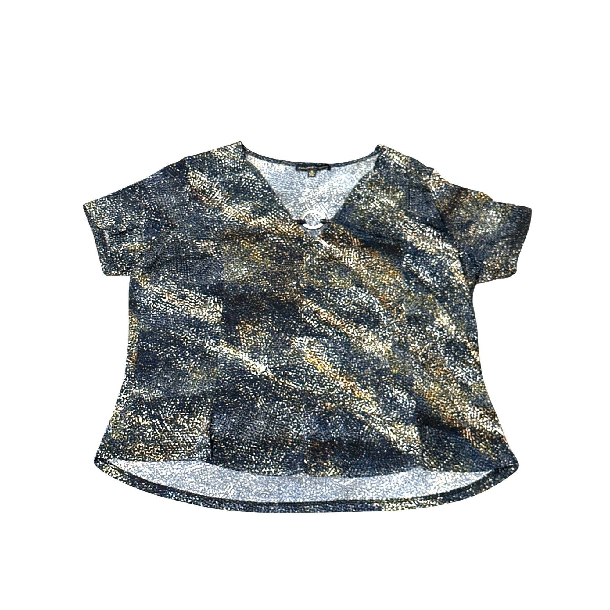 Other Adrienne Vittadini Metallic Ring Detail Short Sleeve Top In Size XL / US 12-14 / IT 48-50 - 11 Thumbnail