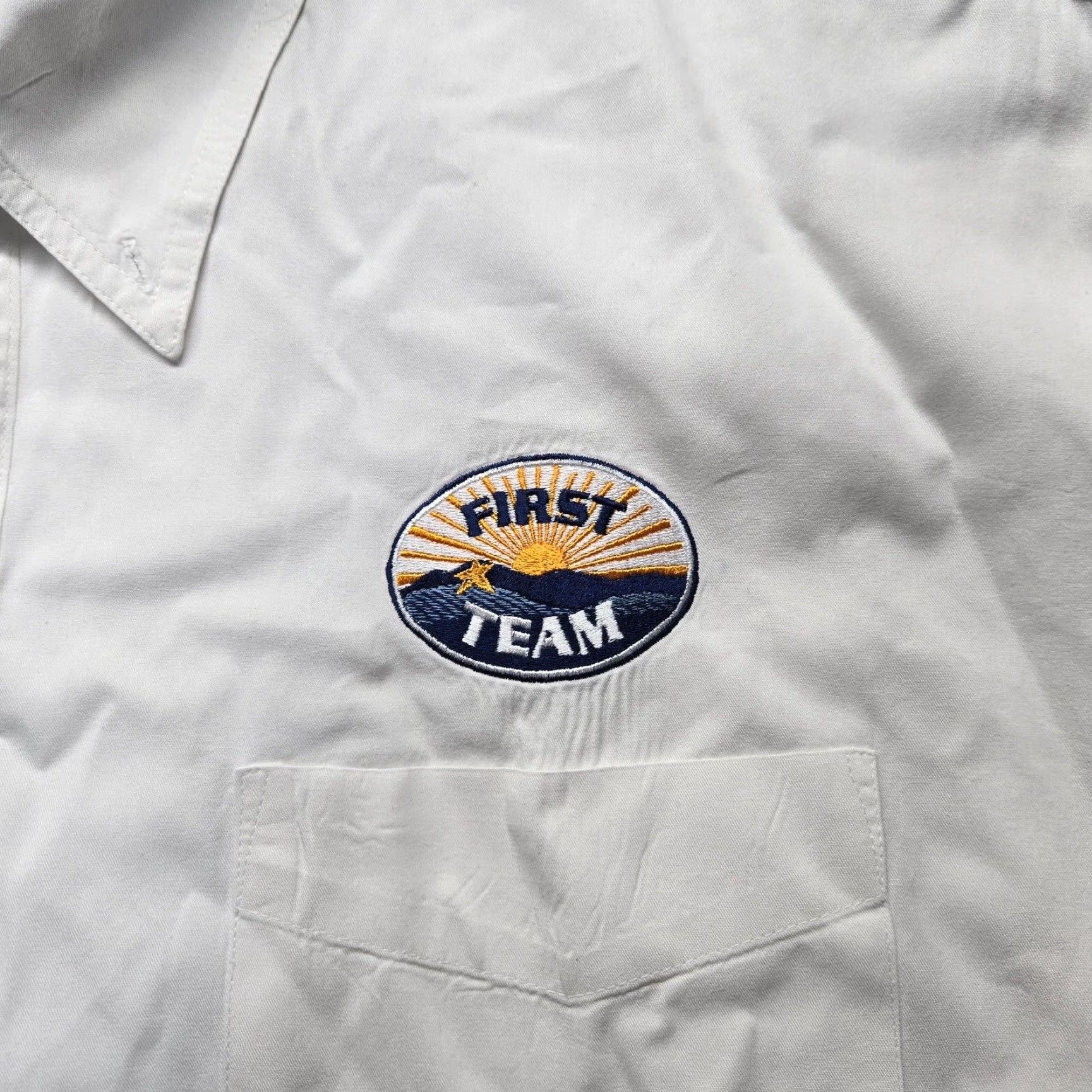 Logo 7 VINTAGE First Team Shirt White Button-Down Long Sleeve 4XLT Mens Logo Virginia VA 4XLT Tall Size US XXL / EU 58 / 5 - 4 Thumbnail