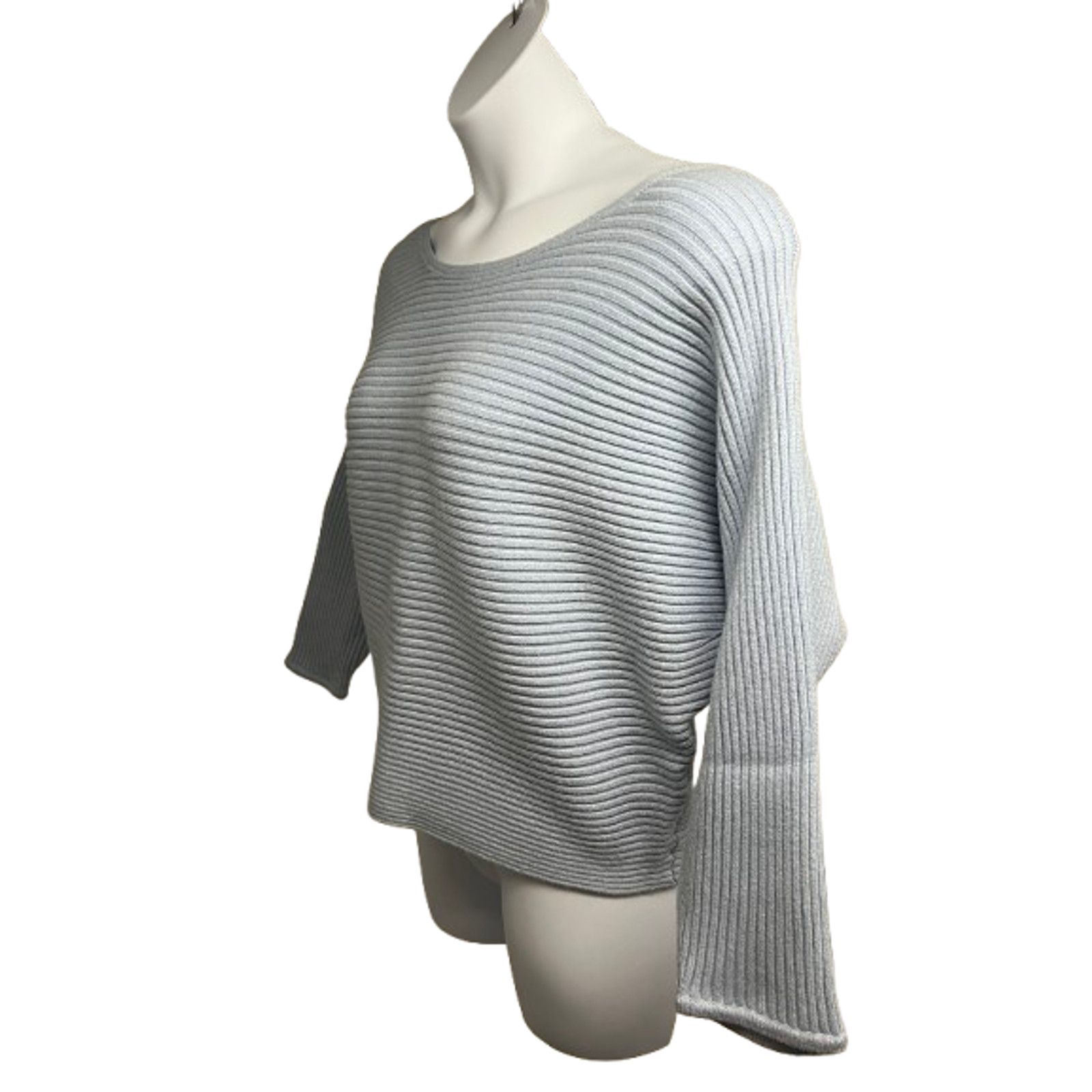Anthropologie Anthropologie Blue Chunky Boho Crop Sweater Oversized Large Size L / US 10 / IT 46 - 3 Thumbnail