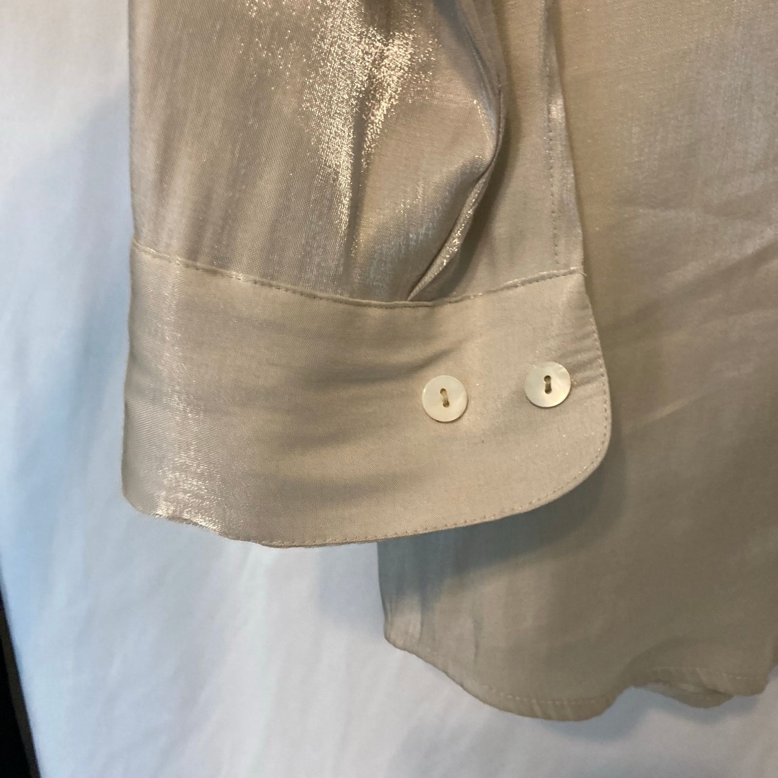 Other The Limited Shimmer Gray Silver Button Up Blouse Top Size XS / US 0-2 / IT 36-38 - 7 Thumbnail