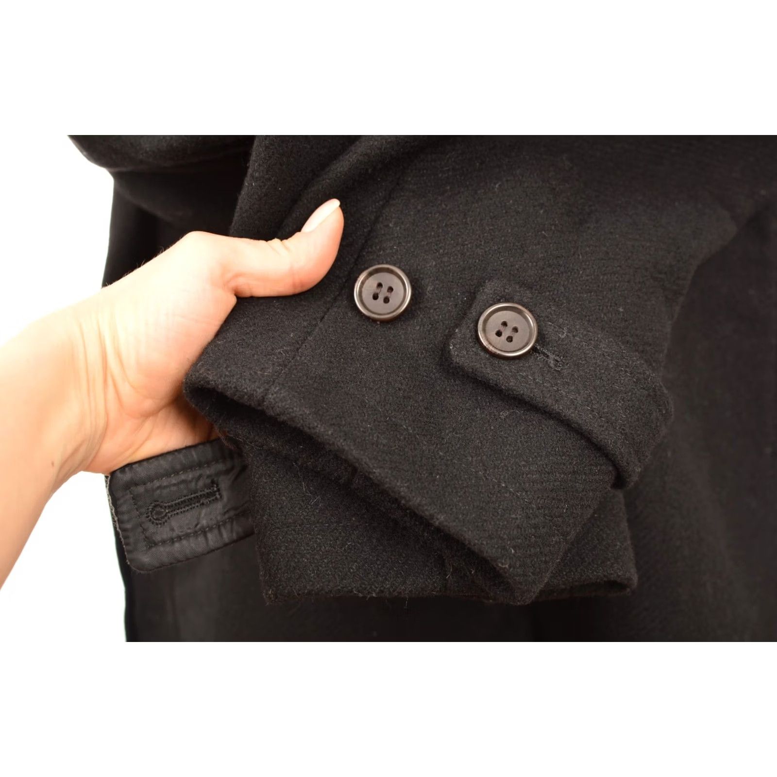Vintage DDP John Partridge Black Duffle Coat M Men Wool Coat XS? Size US M / EU 48-50 / 2 - 6 Thumbnail