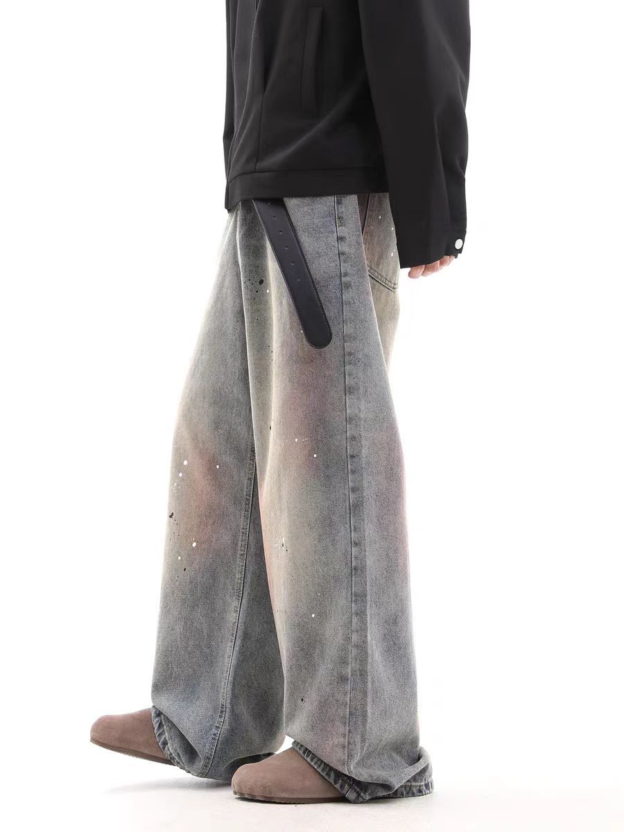 Jean Water-washed ink-splattered design relaxed-fit jeans Size US 32 / EU 48 - 3 Thumbnail