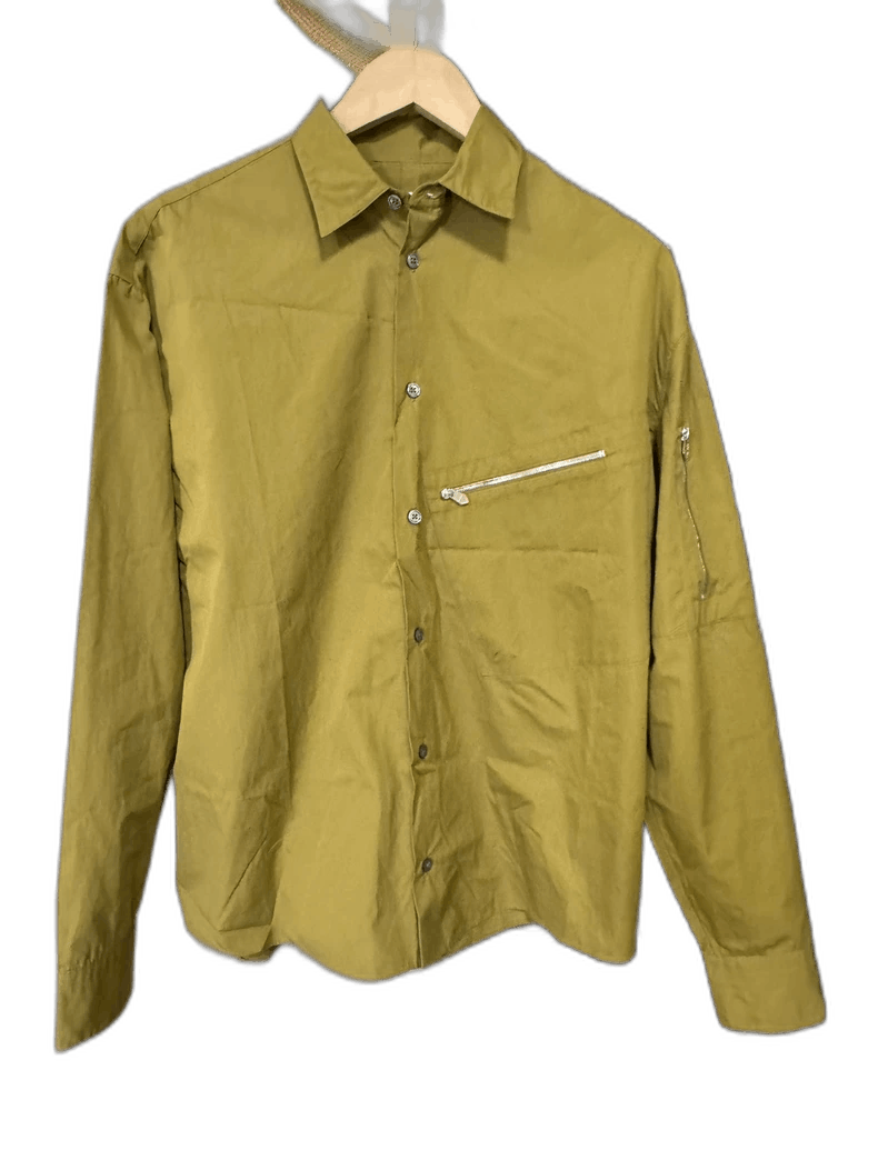 Hermes Hermes Long Sleeve Jacket Shirt in Olive Green Size US M / EU 48-50 / 2 - 1 Thumbnail