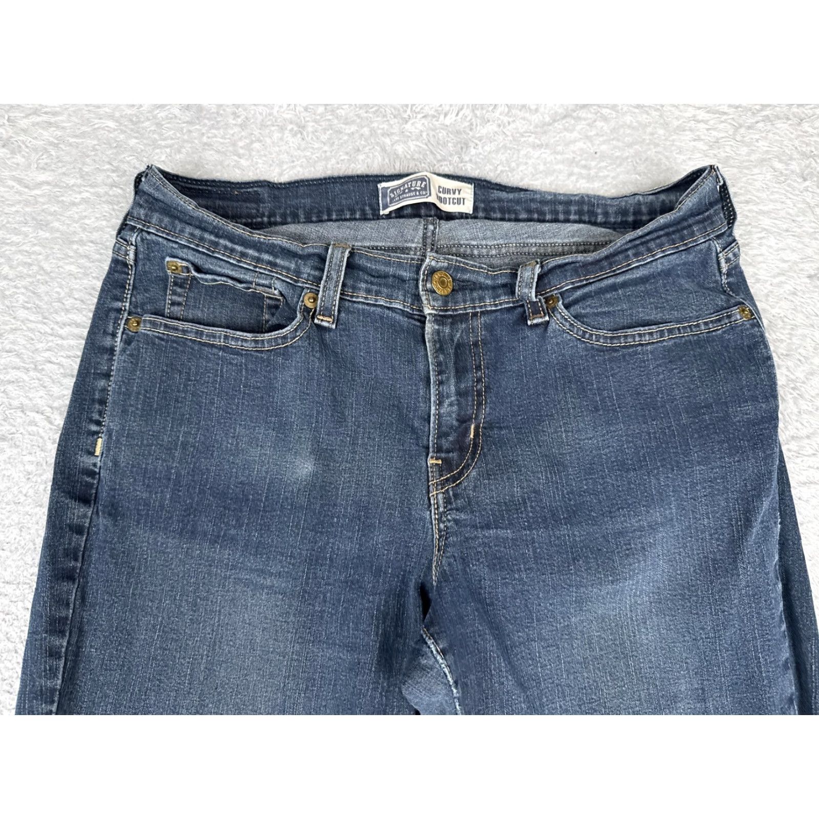Levi's Signature Levi Strauss Jeans Womens 12M Mid Rise Curvy Bootcut Stretch 30x30 Blue 90s Jeans Womens Girls Mens? Size 34" / US 12 / IT 48 - 4 Thumbnail